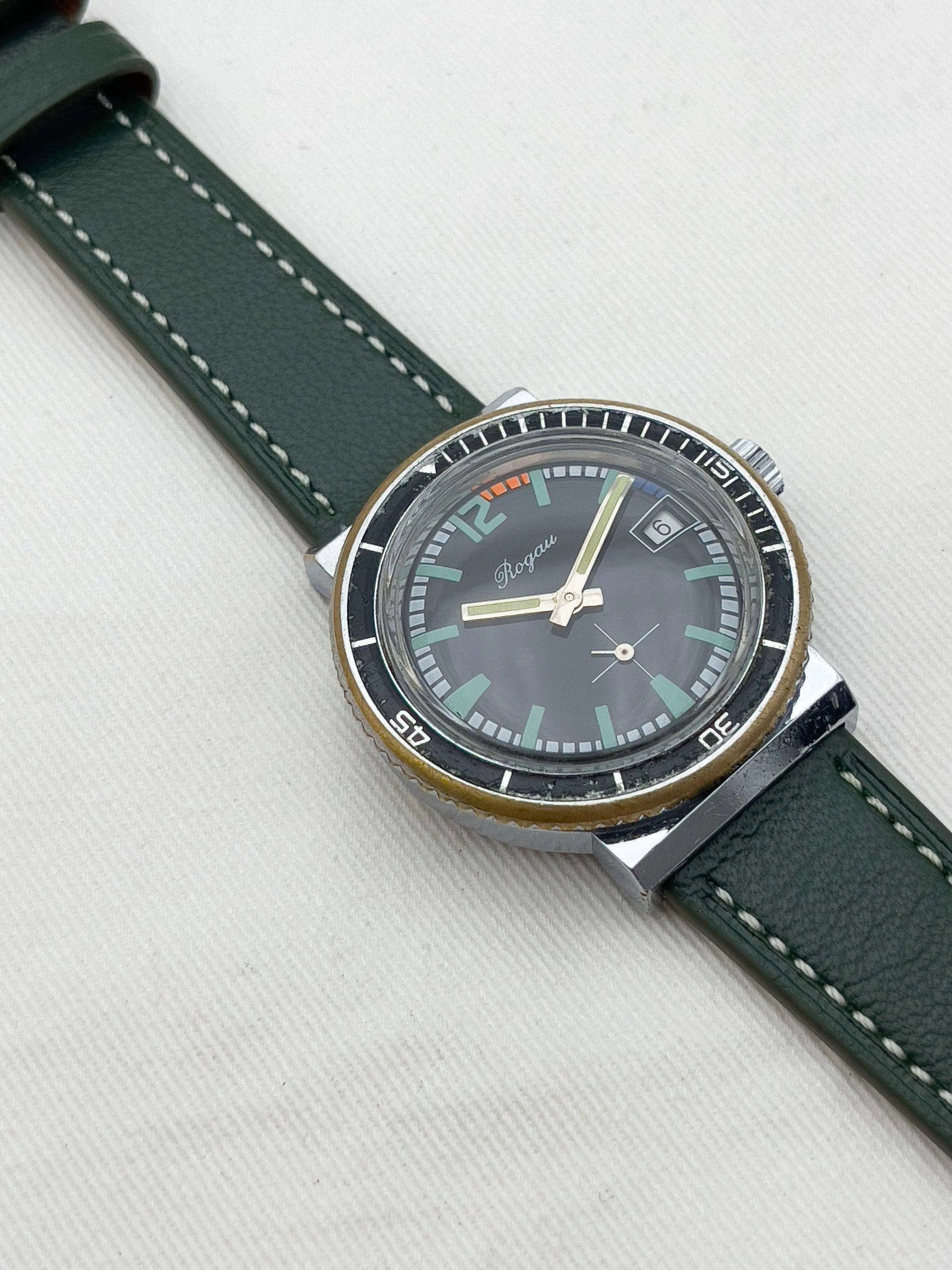Rogau - Green Diver - 1960s - Atelier Victor Paris - Vintage Watch Shop Dubai