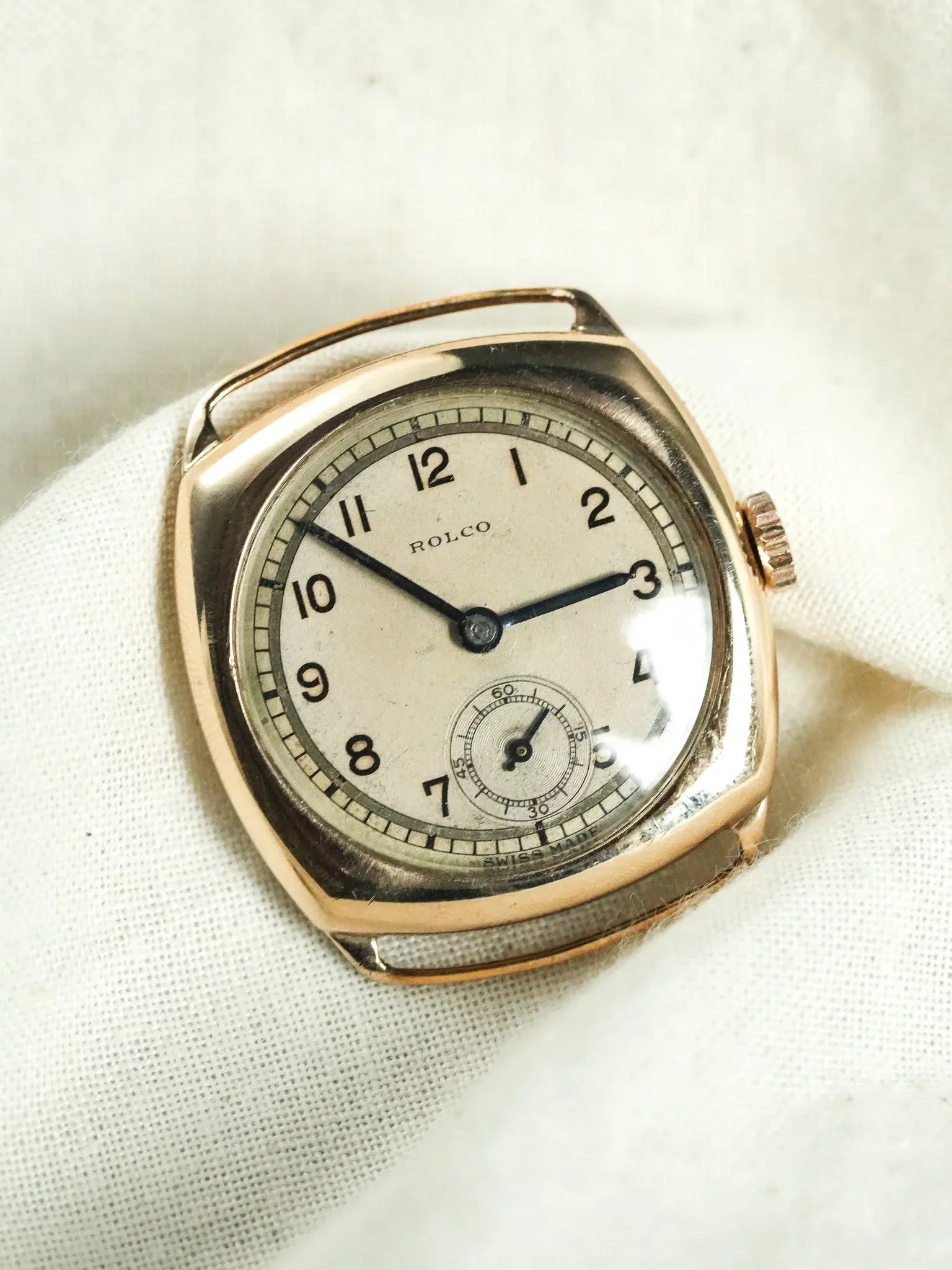 Rolco par Rolex - Coussin Or Rose 9k - 1930s - Atelier Victor