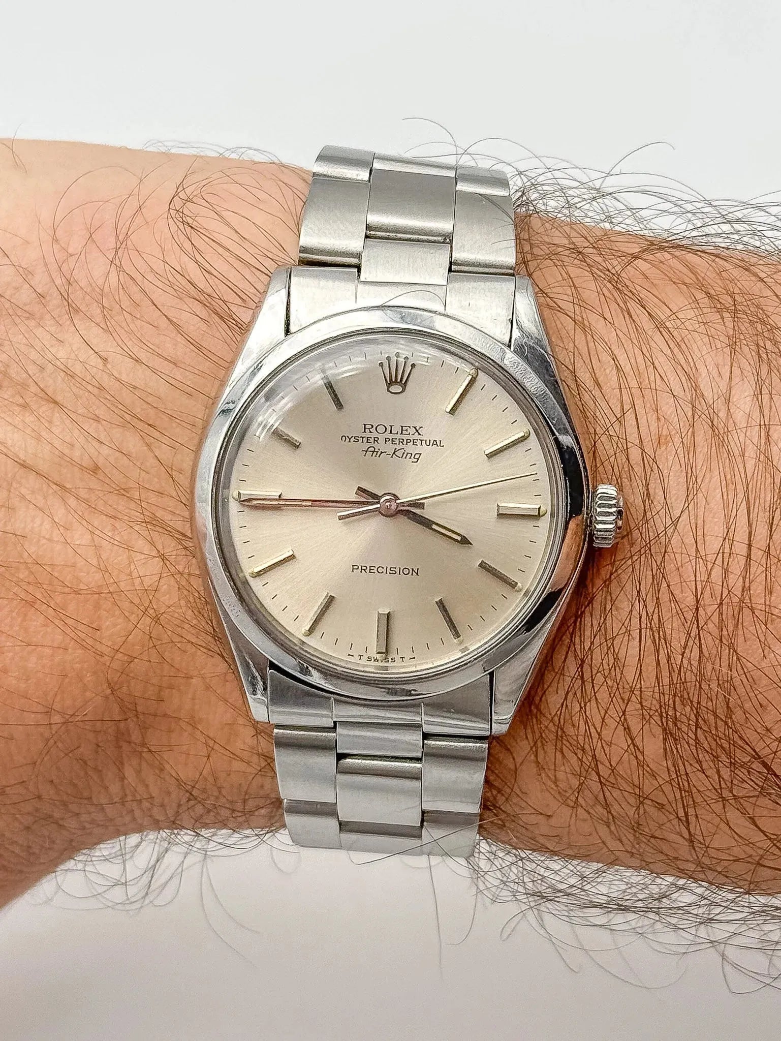 Rolex - Air King Oyster Perpetual 5500 Champagne patiné - 1978 - Atelier Victor Paris - Vintage Watch Shop Dubai