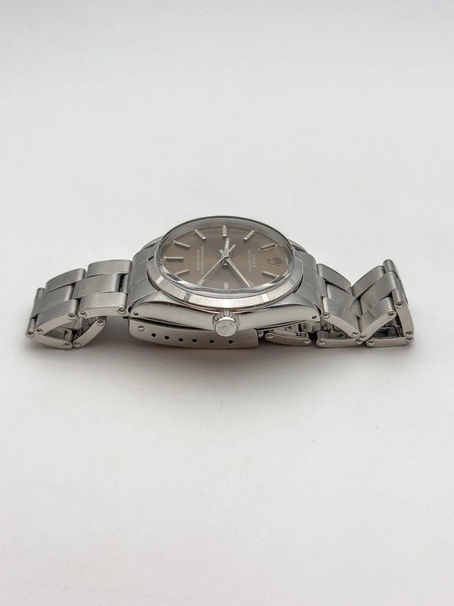 Rolex - Oyster Perpetual 1003 Moka COSC Engine Turned Bezel - 1966 - Atelier Victor Paris - Vintage Watch Shop Dubai