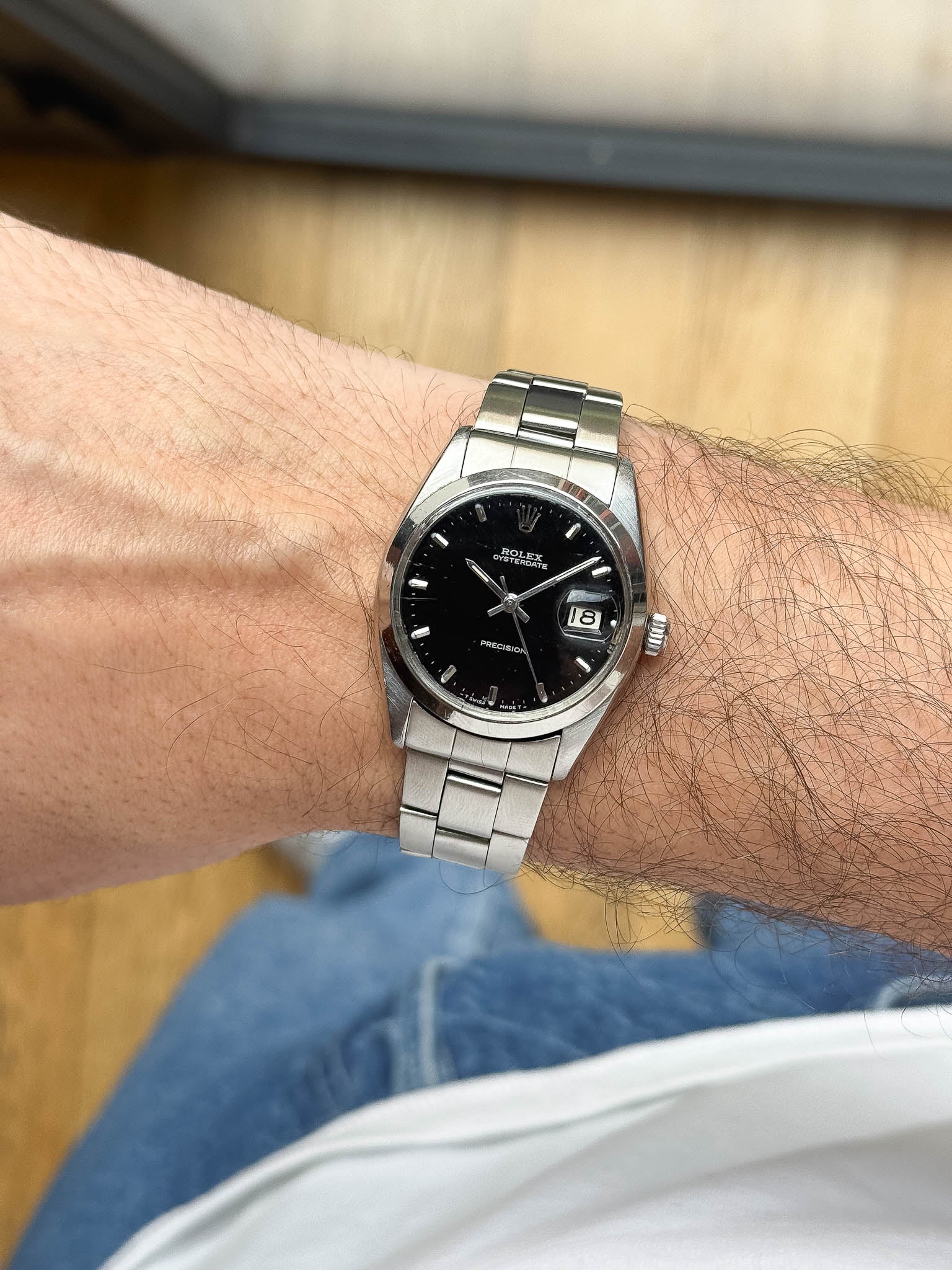 Rolex - Oysterdate Precision Cadran noir - 1959 - Atelier Victor Paris - Vintage Watch Shop Dubai