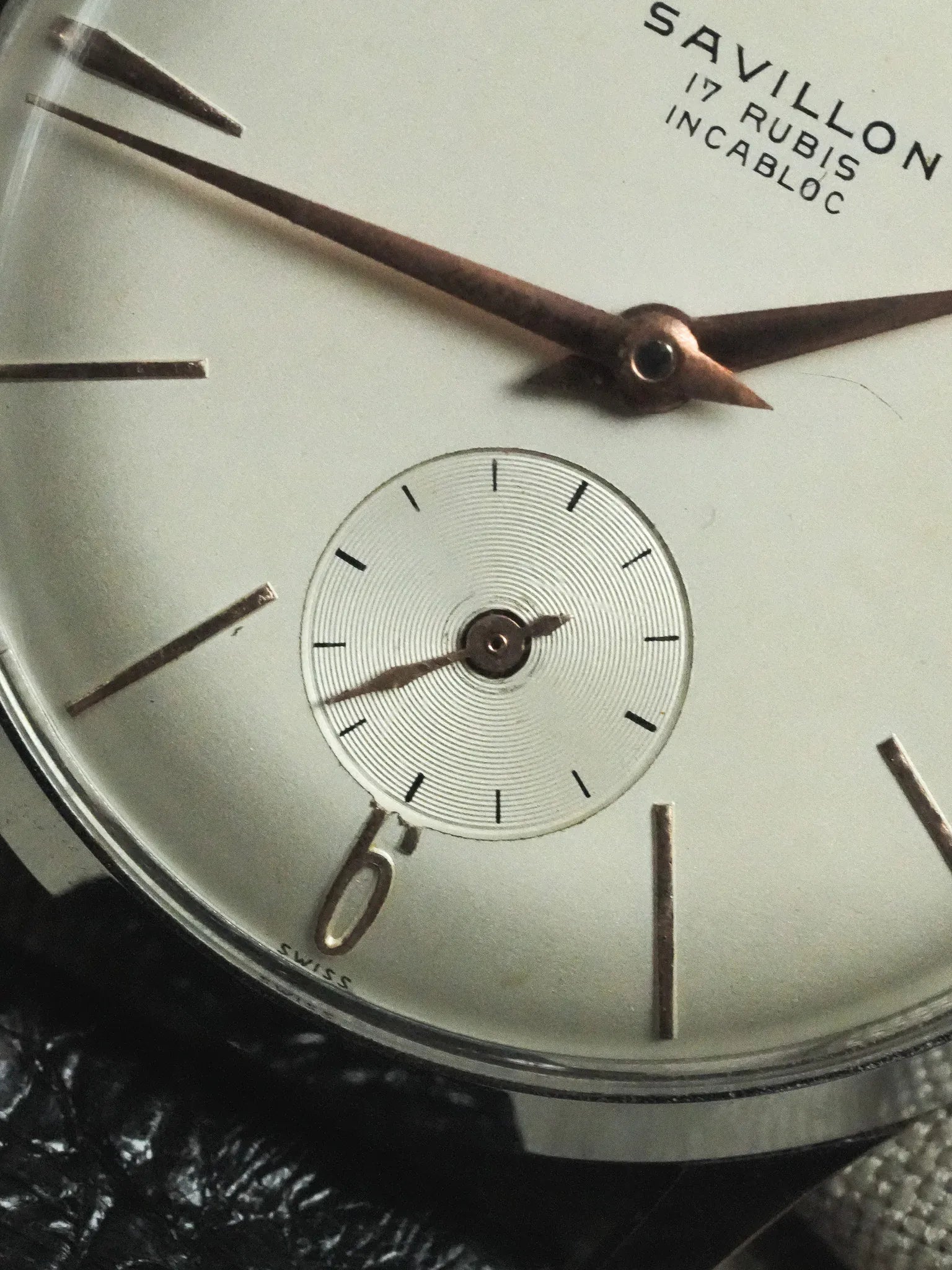 Savillon - Montre habillée acier index or rose petite seconde - 1970s - Atelier Victor - Vintage  Shop