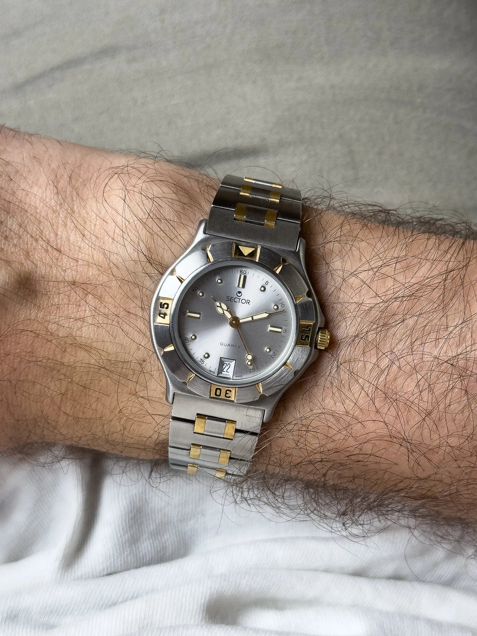 Sector - Acier Or Date 6h - 1990s - Atelier Victor