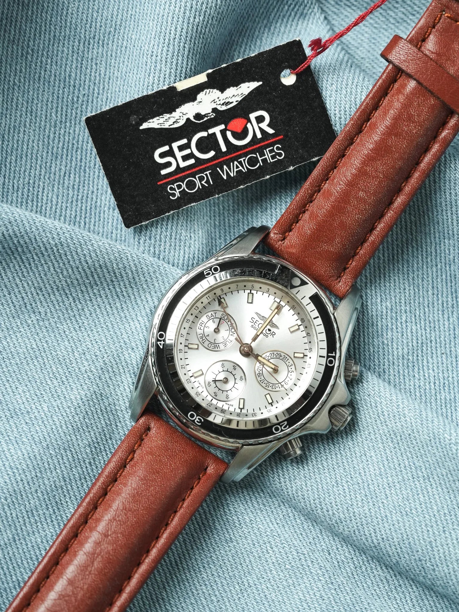 Sector - Chronographe Acier Calendar GMT - NOS - 1980s - Atelier Victor