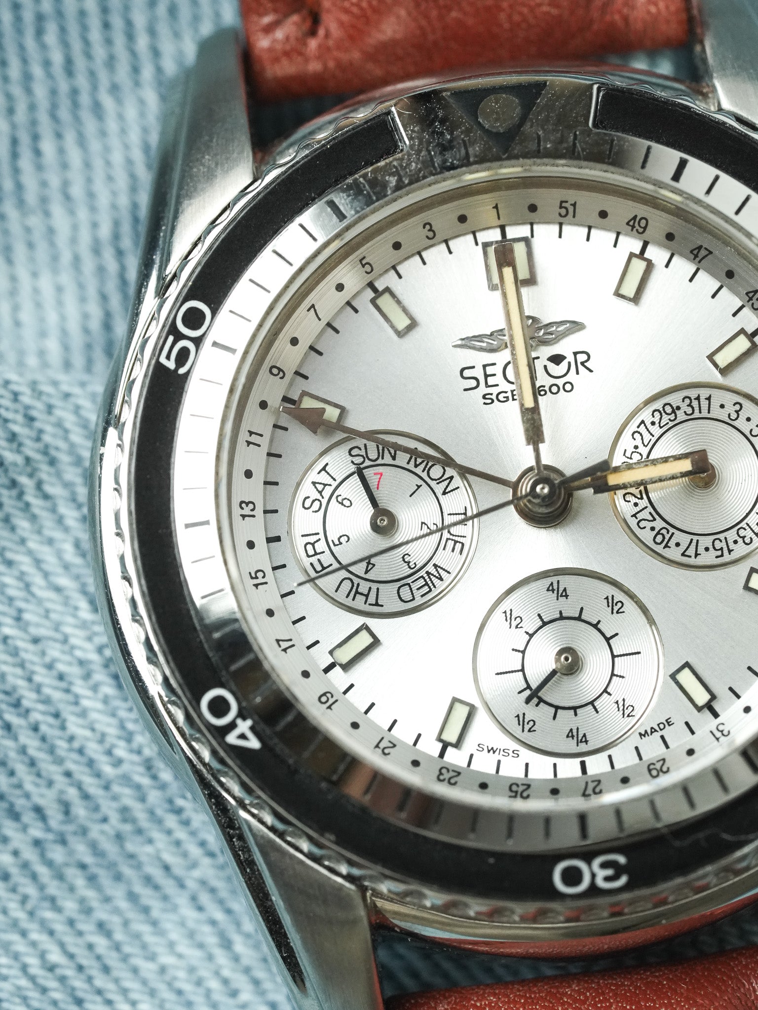 Sector - Chronographe Acier Calendar GMT - NOS - 1980s - Atelier Victor - Vintage  Shop