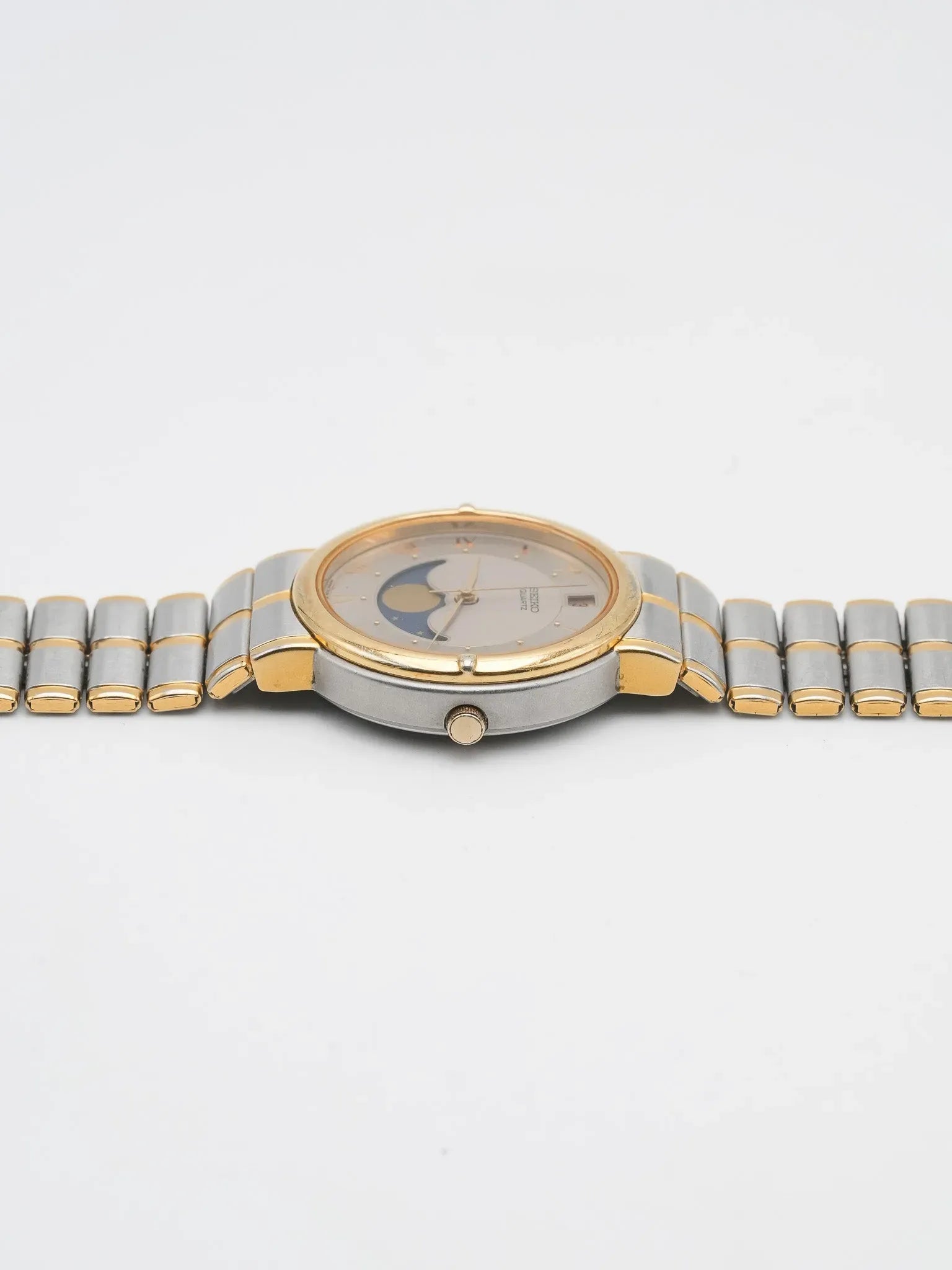Seiko - Acier Or Phase de lune Romain - 1986 - Atelier Victor - Vintage  Shop