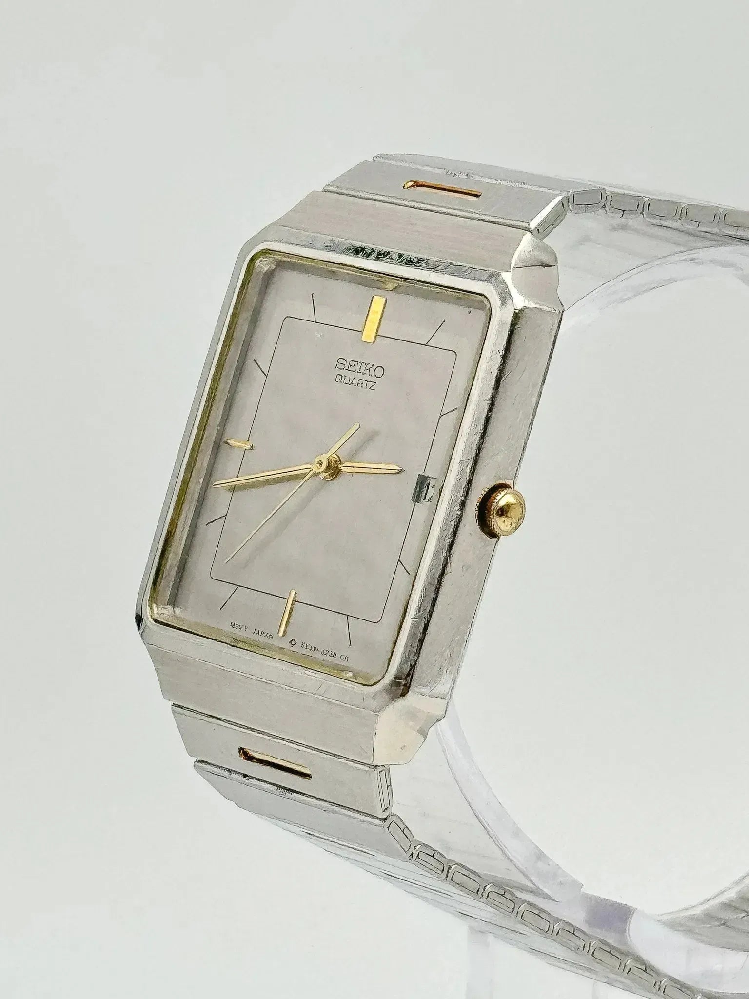 Seiko - Acier Strié Doré Bracelet intégré - 1997 - Atelier Victor