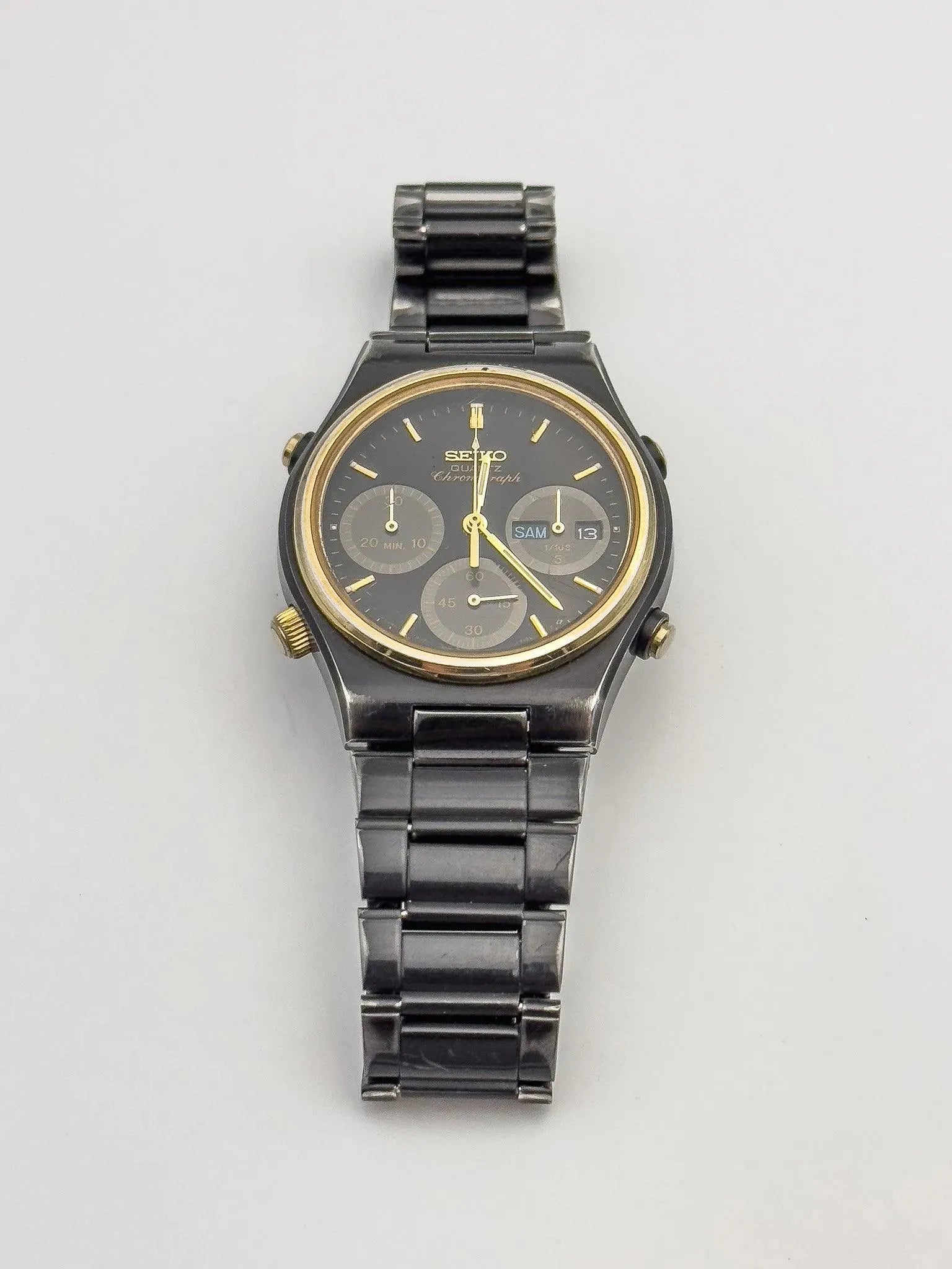 Seiko - Black Chronograph Day Date - 1984 - Atelier Victor Paris - Vintage Watch Shop Dubai