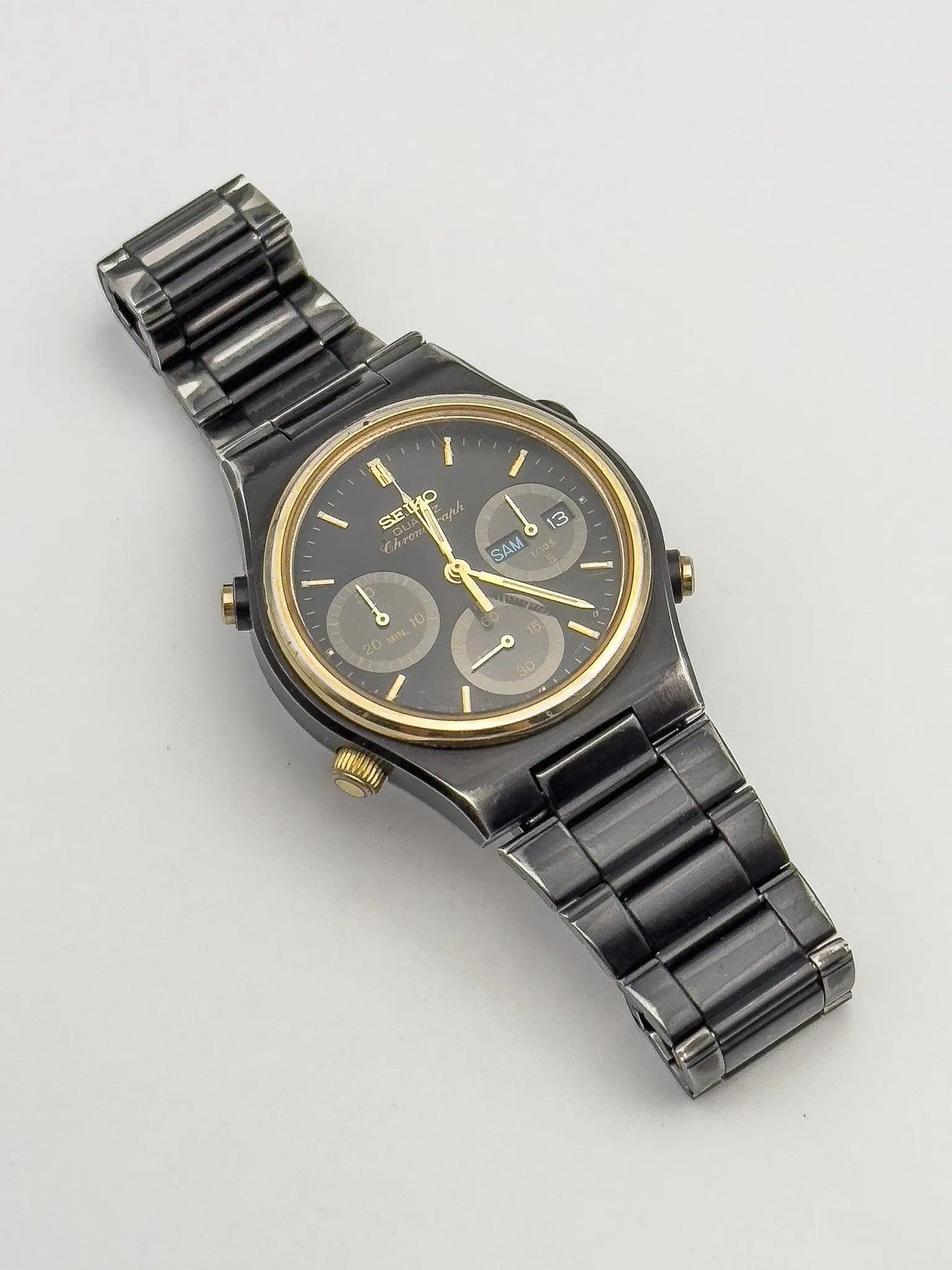 Seiko - Black Chronograph Day Date - 1984 - Atelier Victor Paris - Vintage Watch Shop Dubai