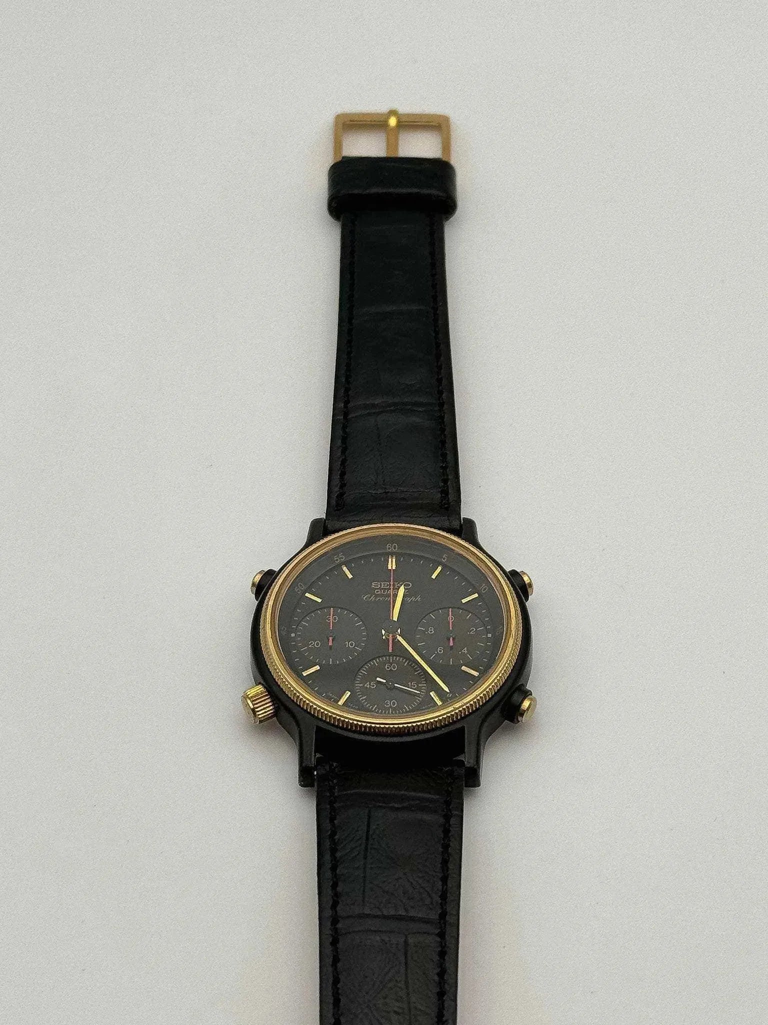Seiko - Black Chronograph Leather - 1984 - Atelier Victor Paris - Vintage Watch Shop Dubai