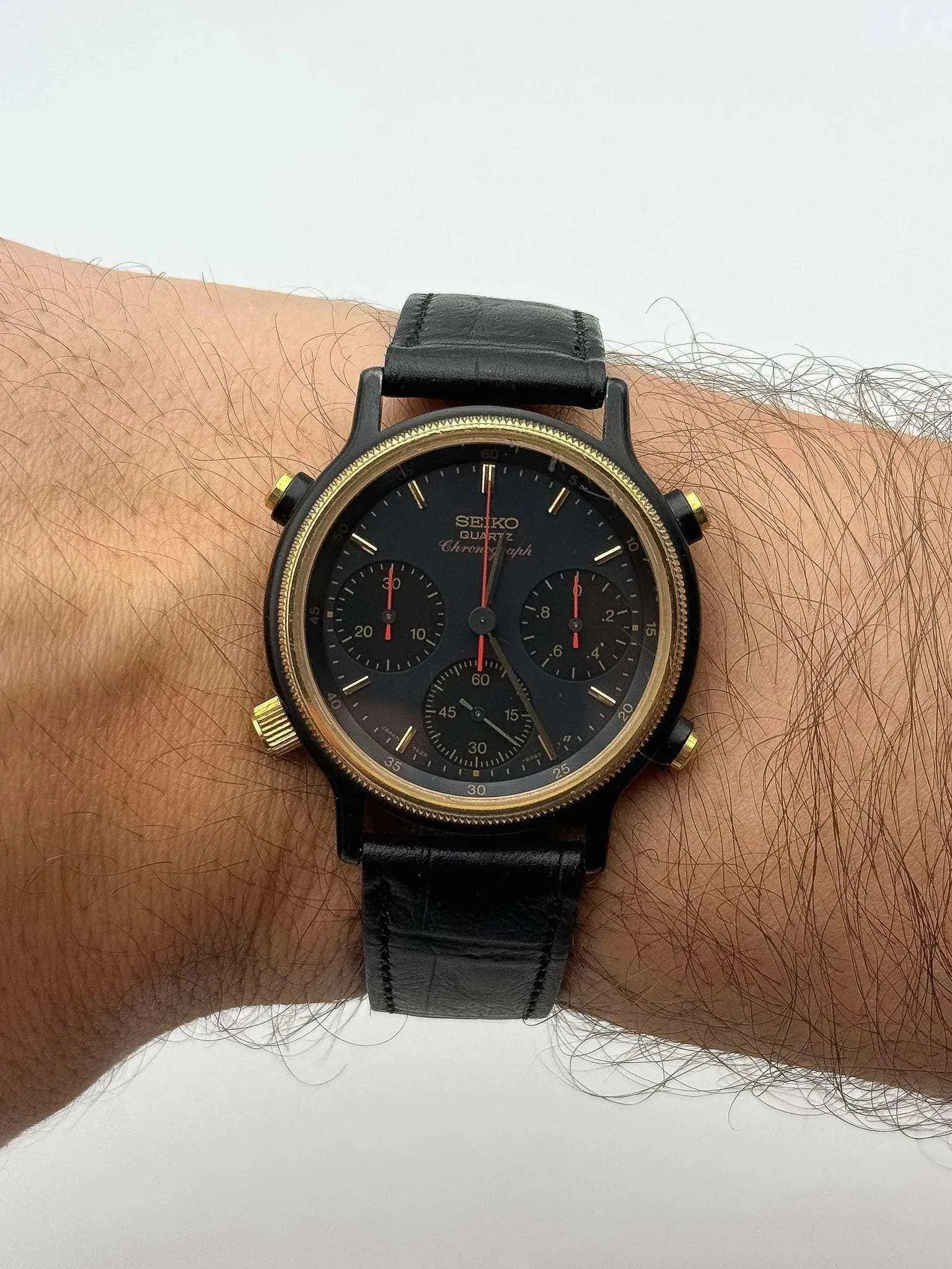 Seiko - Black Chronograph Leather - 1984 - Atelier Victor Paris - Vintage Watch Shop Dubai