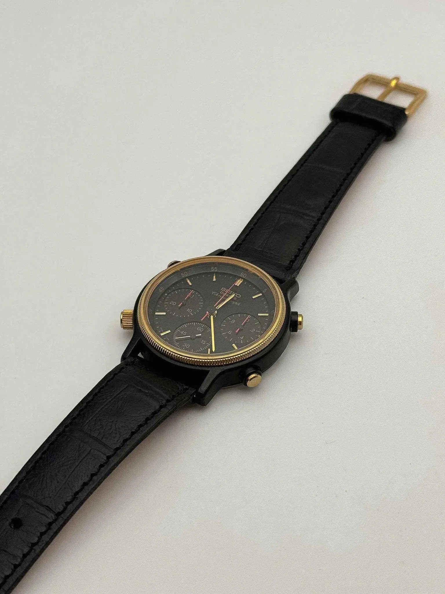 Seiko - Black Chronograph Leather - 1984 - Atelier Victor Paris - Vintage Watch Shop Dubai