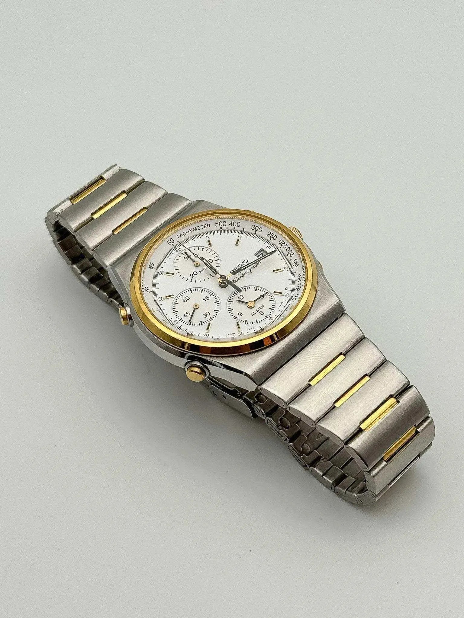 Seiko - Chronograph Alarm Gold & Steel - 1991 - Atelier Victor Paris - Vintage Watch Shop Dubai