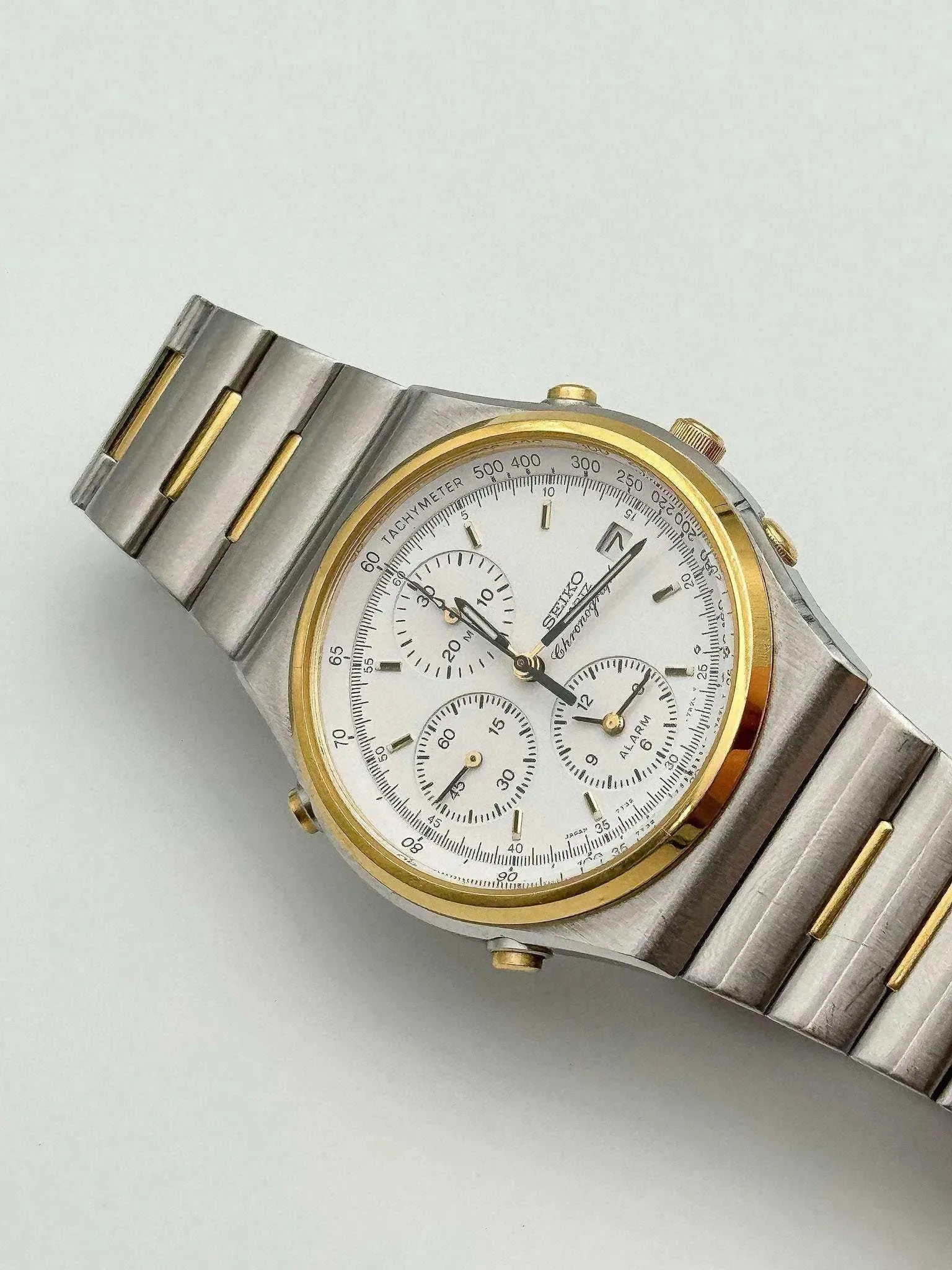 Seiko - Chronograph Alarm Gold & Steel - 1991 - Atelier Victor - Vintage  Shop