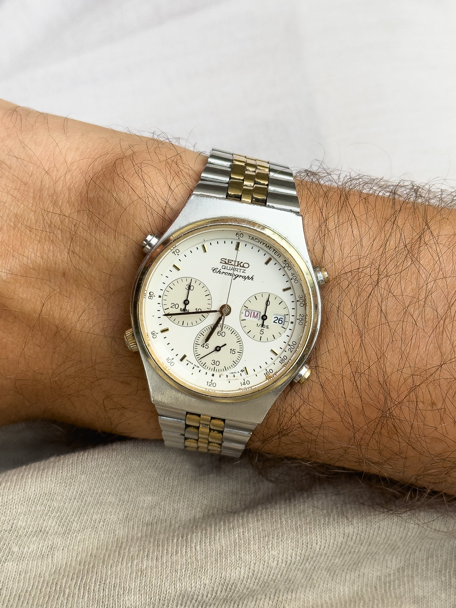 Seiko - Chronograph Daydate Royal Acier Or - 1987 - Atelier Victor - Vintage  Shop