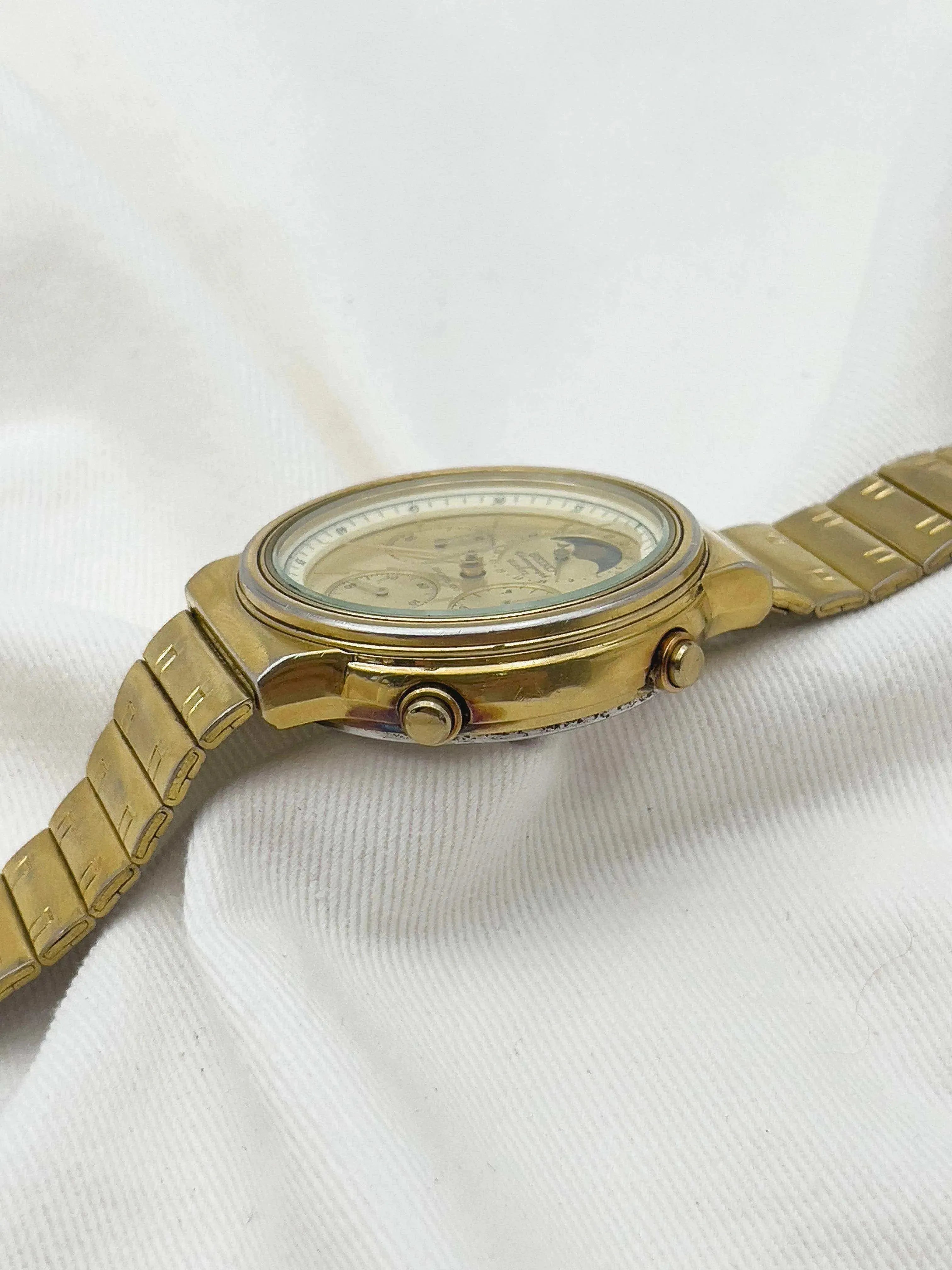 SEIKO - Chronograph Quartz Gold Dial - 1986 - Atelier Victor Paris - Vintage Watch Shop Dubai