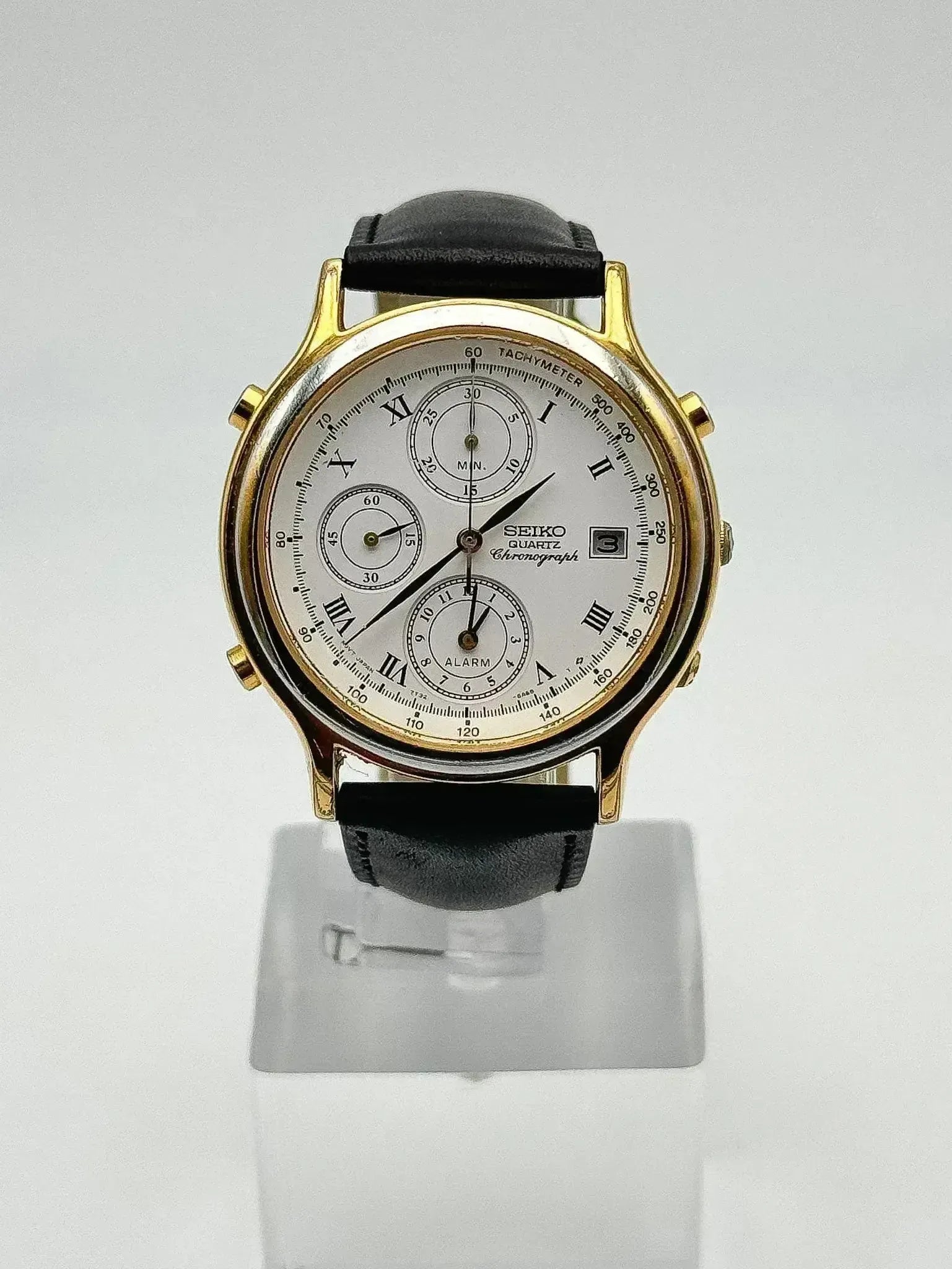 Seiko - Gold Alarm Chronograph White Dial - 1994 - Atelier Victor