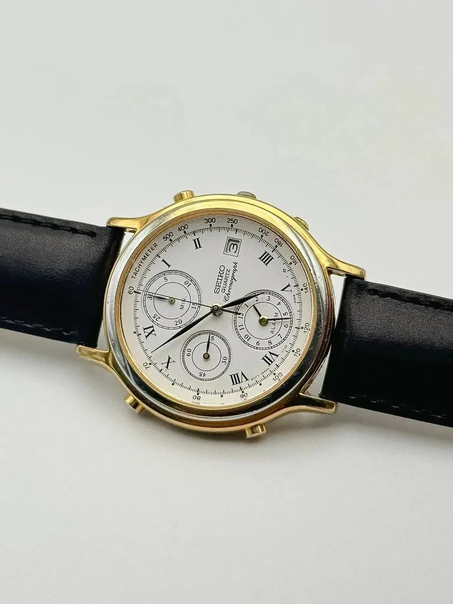 Seiko - Gold Alarm Chronograph White Dial - 1994