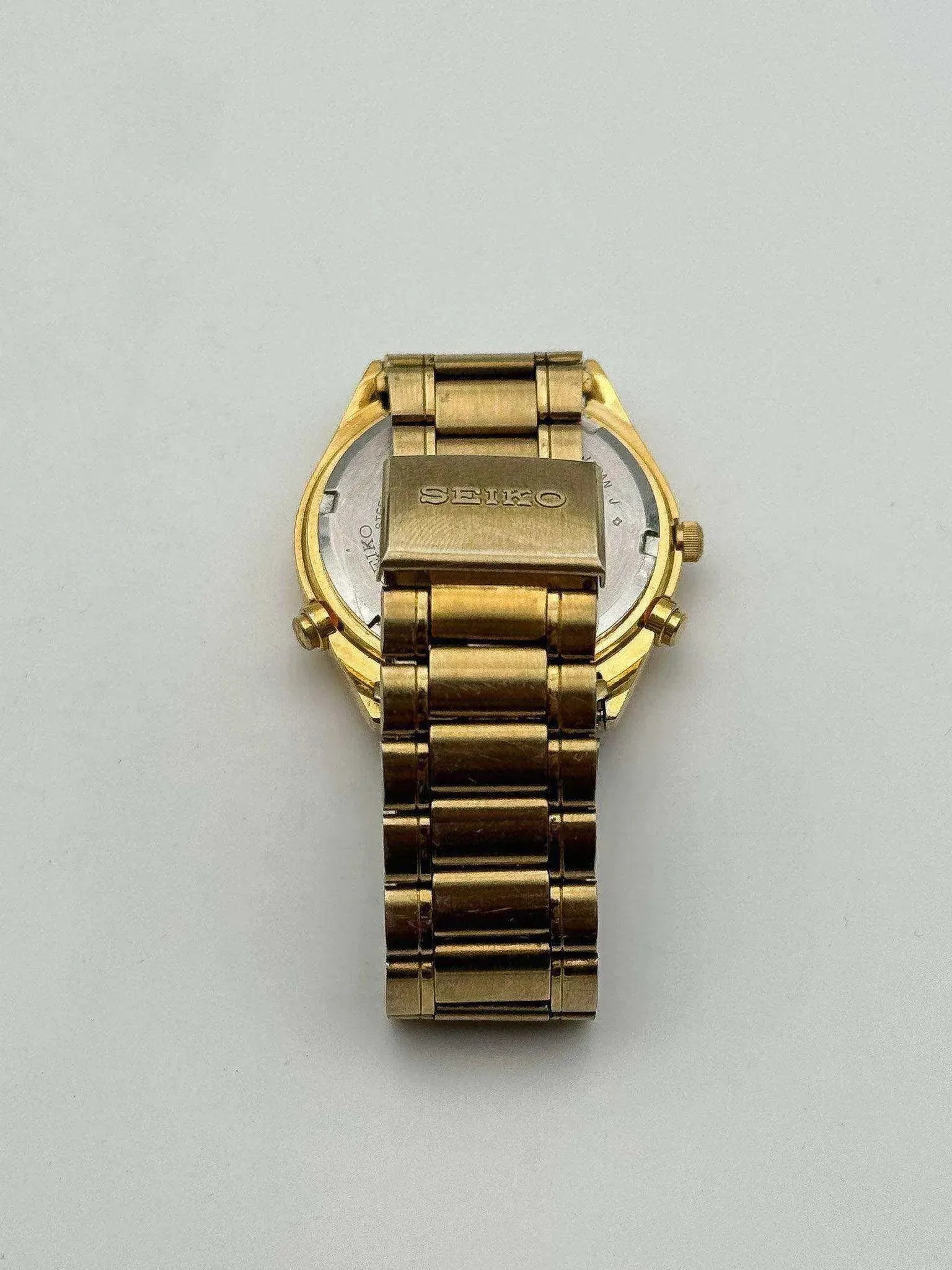 Seiko - Chronographe Calendrier Or Bracelet Seiko - 1989 - Atelier Victor