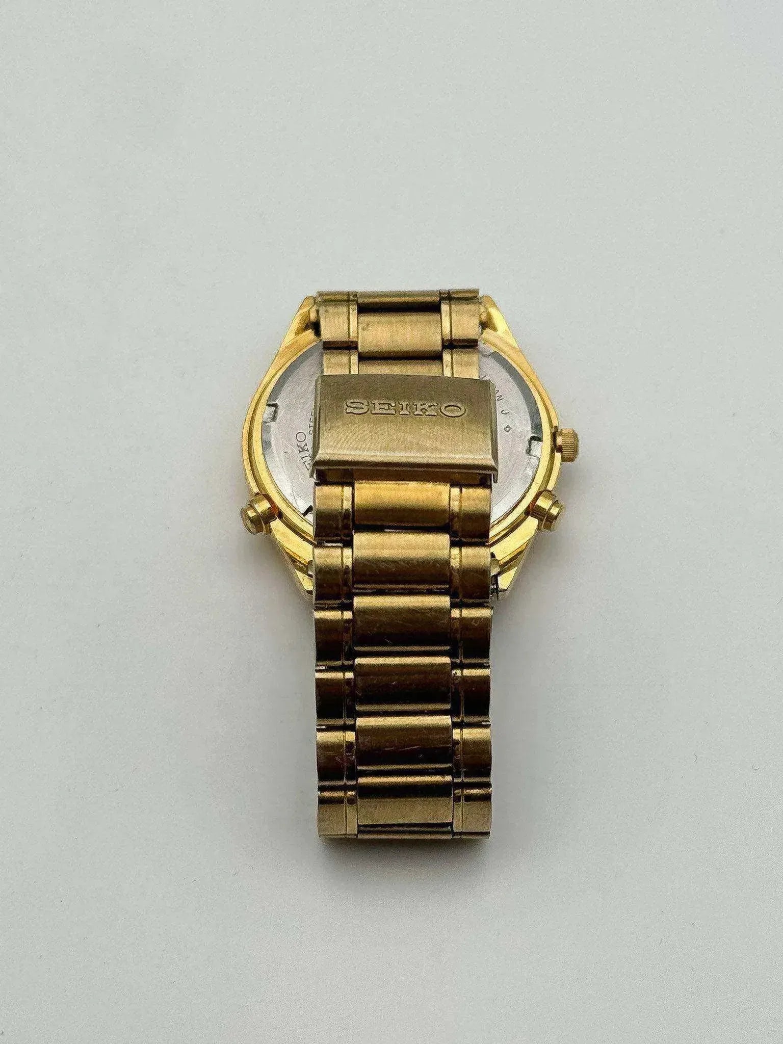 Seiko - Chronographe Calendrier Or Bracelet Seiko - 1989 - Atelier Victor
