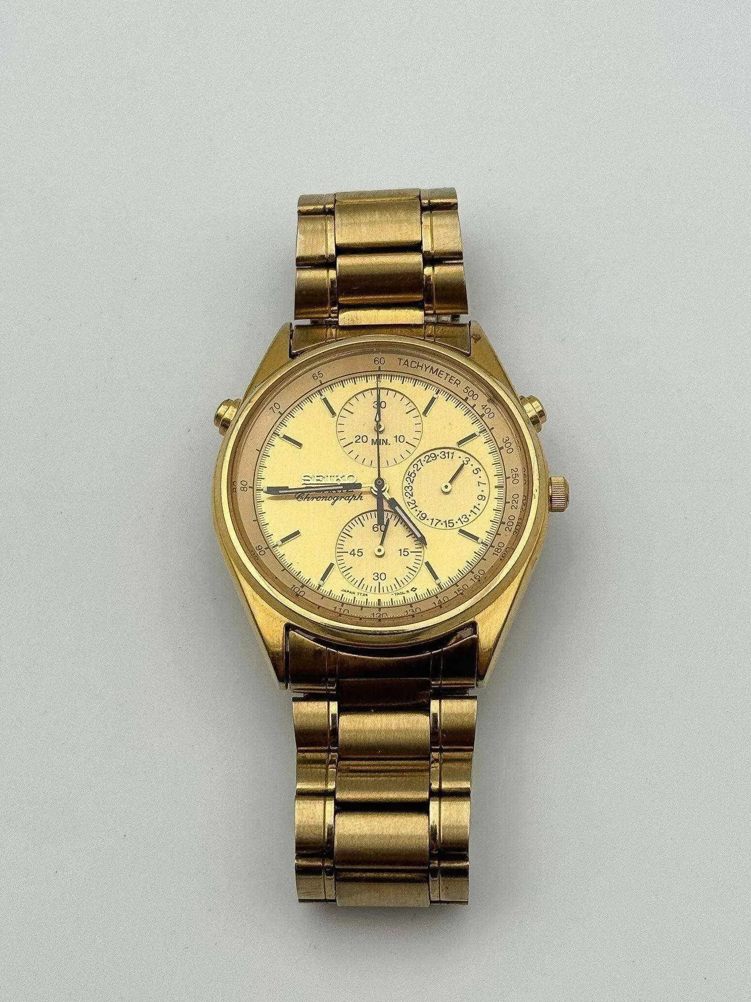 Seiko - Chronographe Calendrier Or Bracelet Seiko - 1989 - Atelier Victor