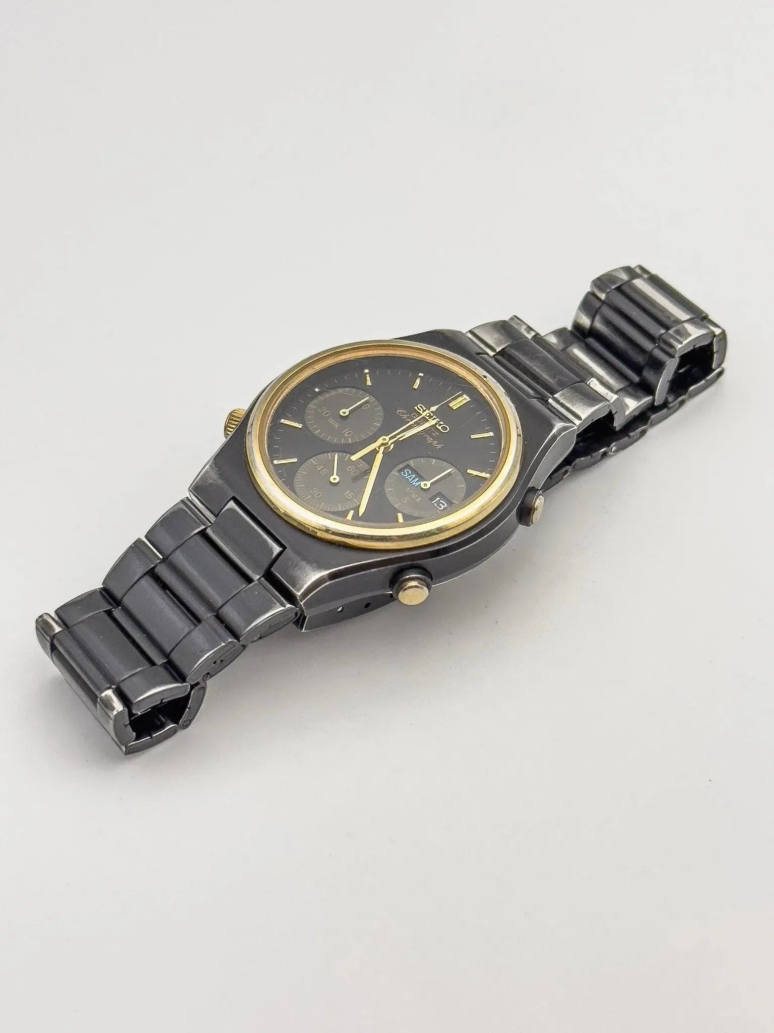 Seiko - Chronographe Noir DayDate - 1984 - Atelier Victor - Vintage  Shop