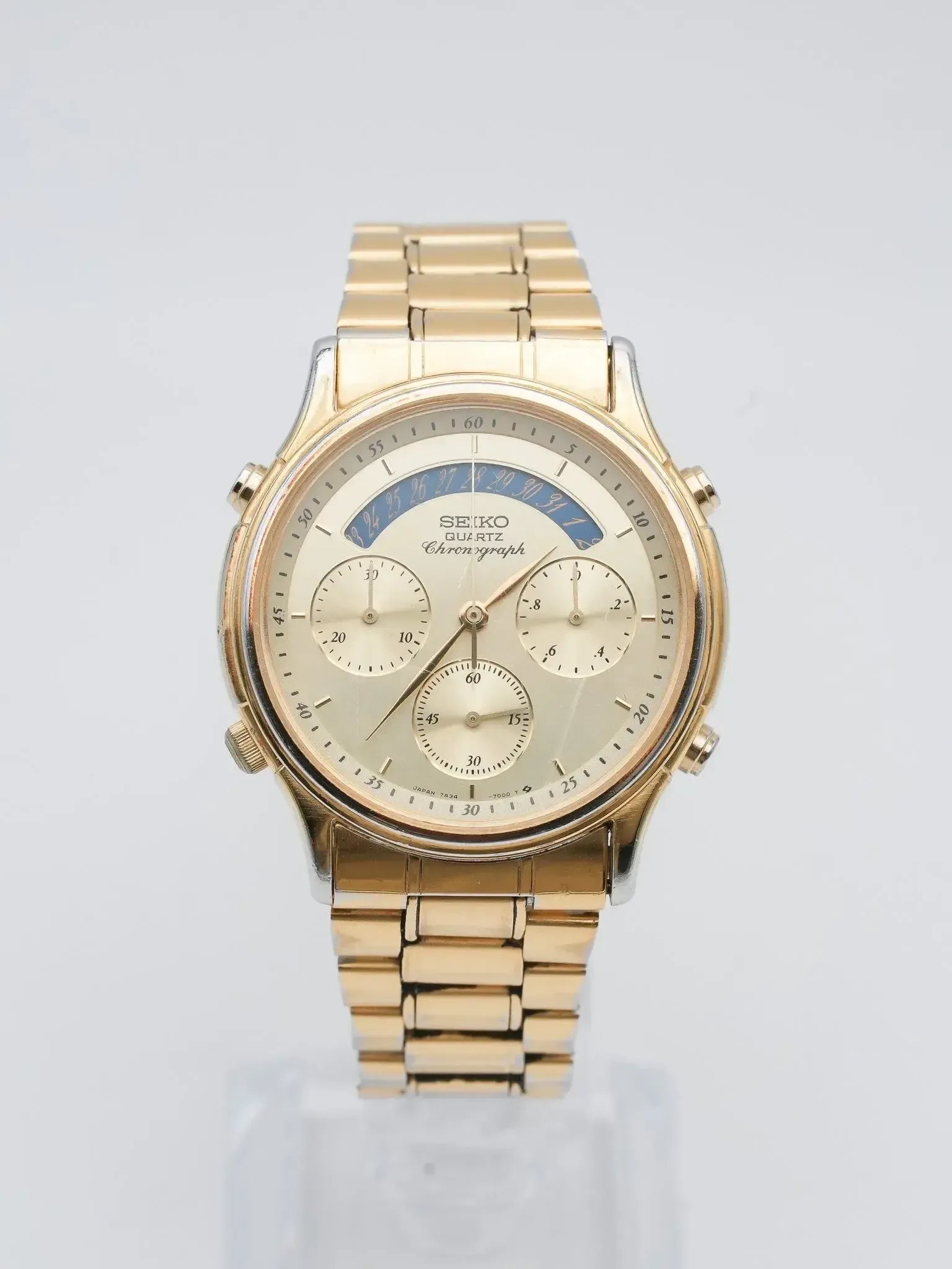 Seiko - Gold Chronograph Blue Date - 1986 - Atelier Victor