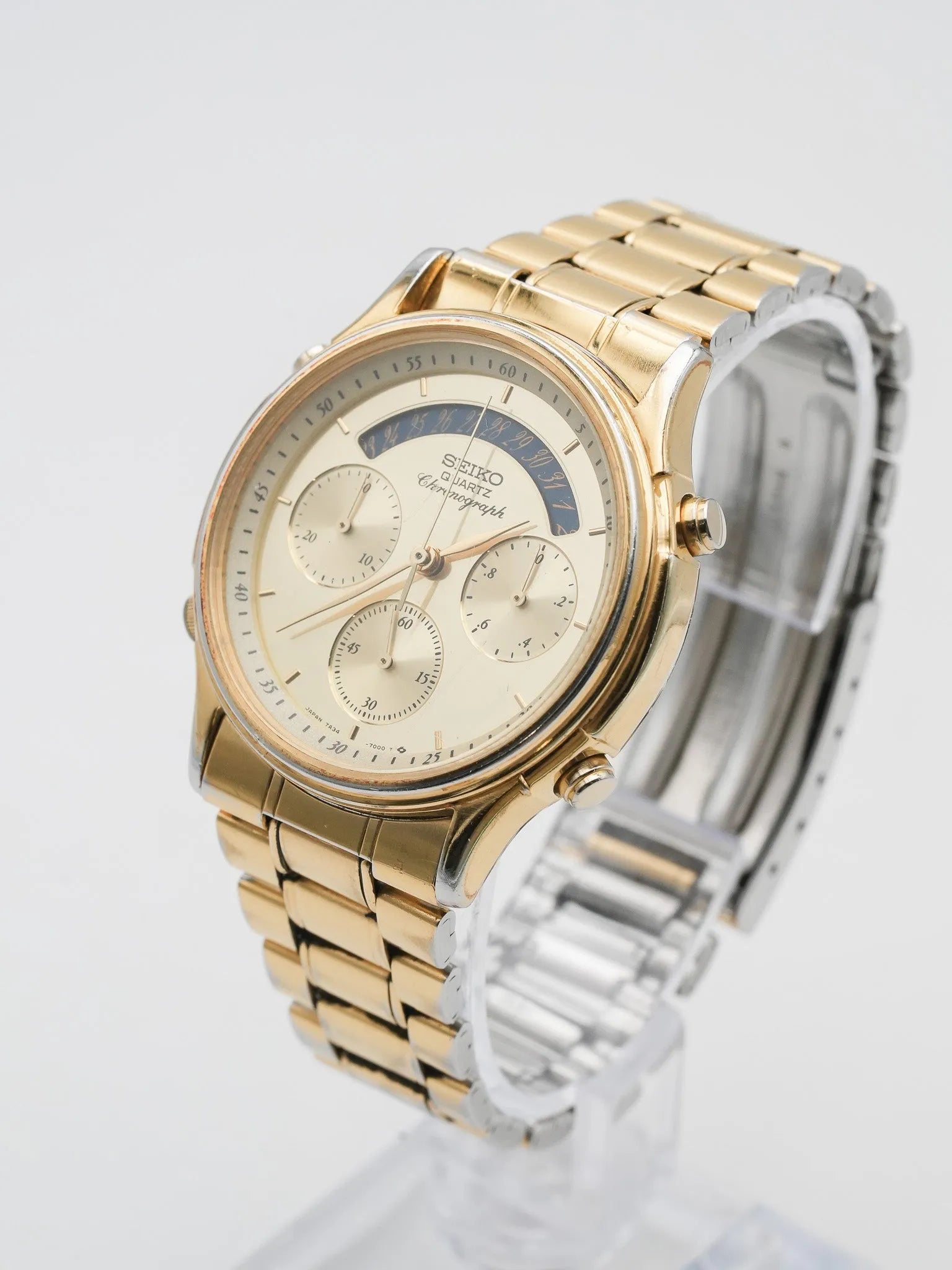 Seiko - Chronographe Or Date Bleu - 1986 - Atelier Victor Paris - Vintage Watch Shop Dubai