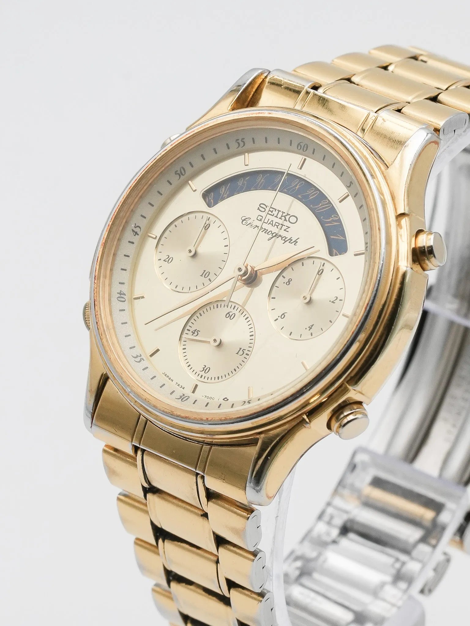 Seiko - Chronographe Or Date Bleu - 1986 - Atelier Victor Paris - Vintage Watch Shop Dubai