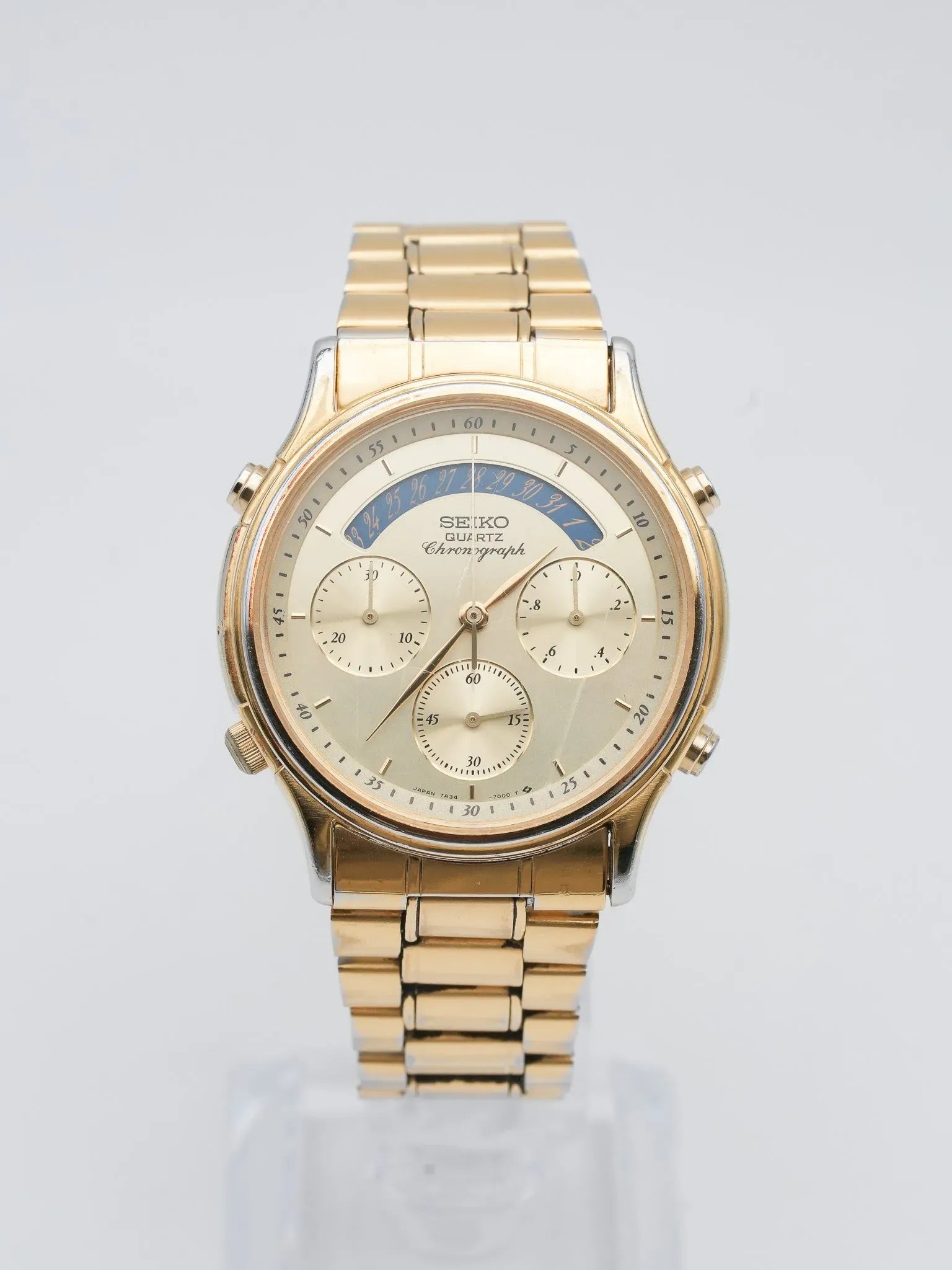 Seiko - Chronographe Or Date Bleu - 1986 - Atelier Victor - Vintage  Shop