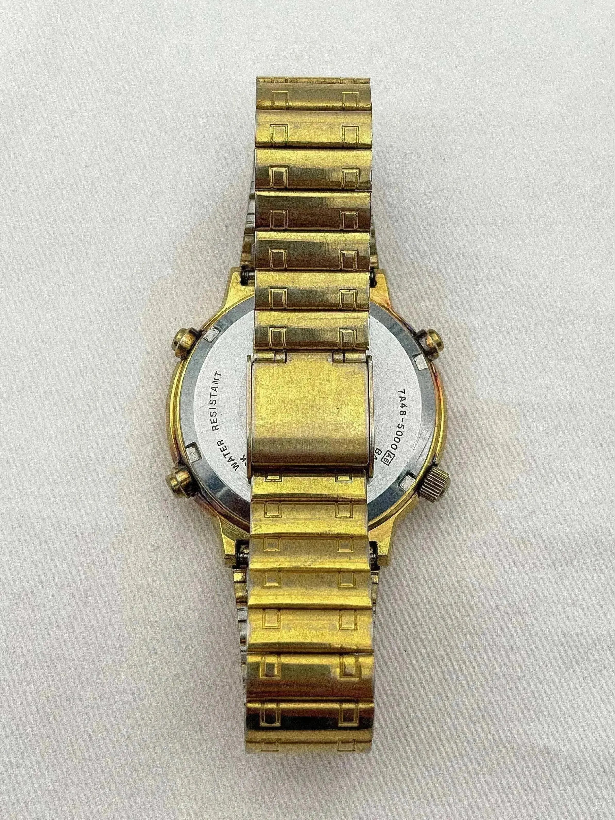 Seiko - Chronographe or Quartz Phase de lune - 1986 - Atelier Victor