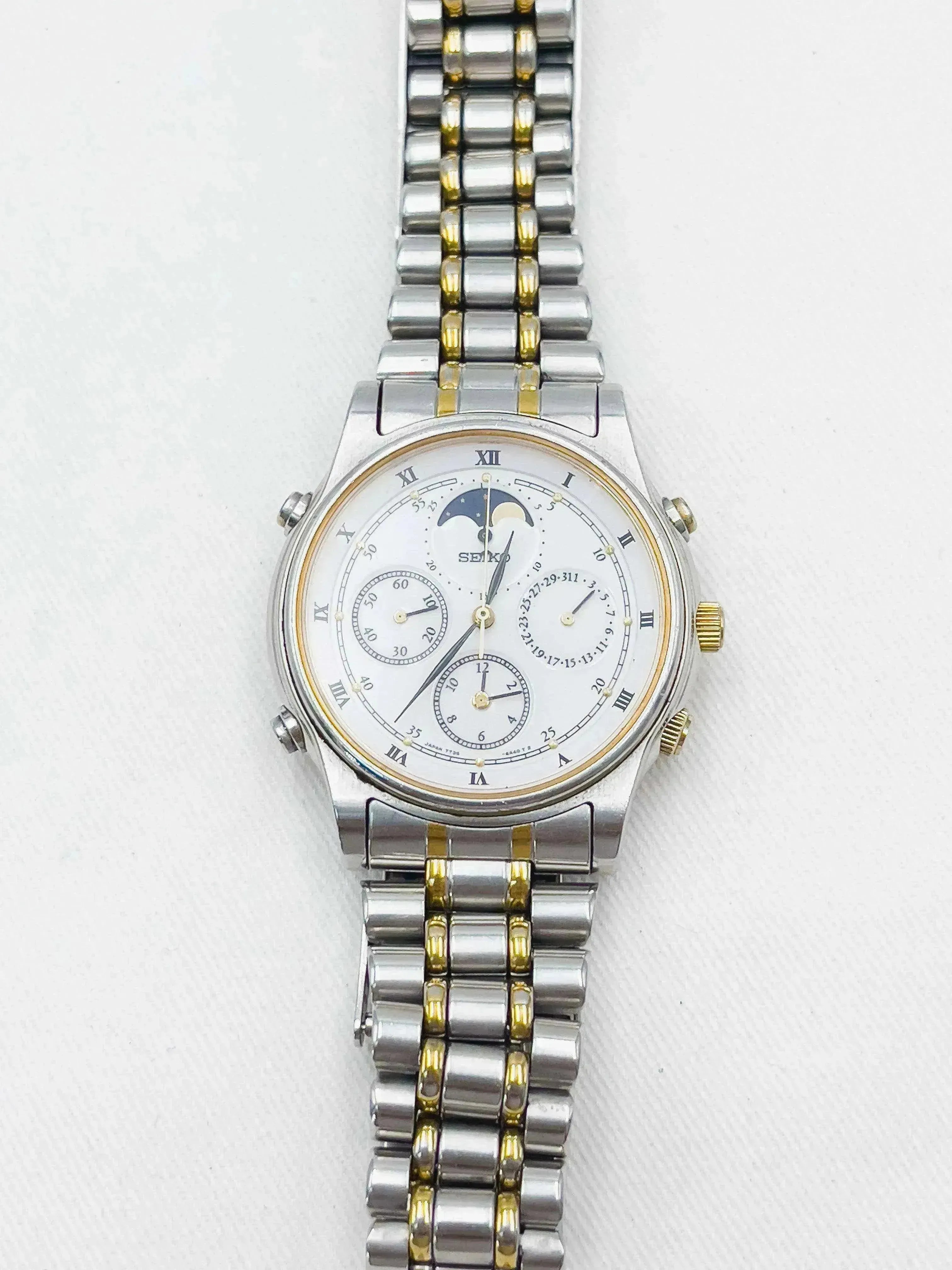 Seiko - Chronographe Phase de lune Acier Gold - 1990 - Atelier Victor