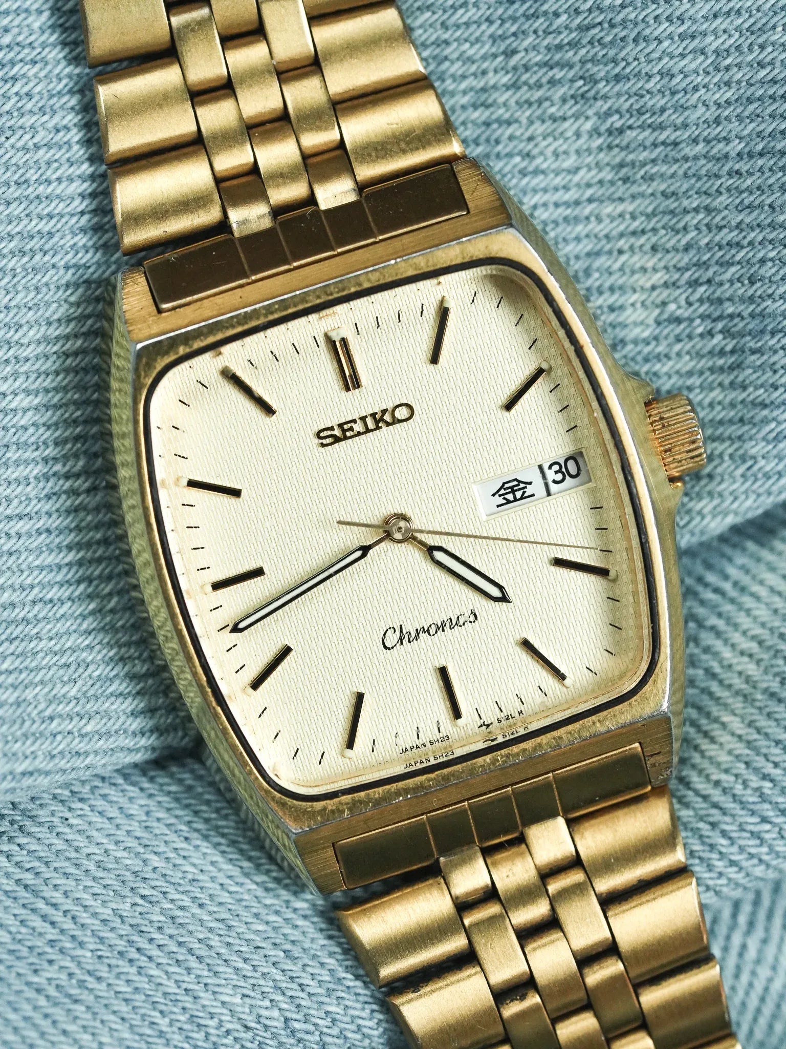 Seiko - Chronos or écaille daydate kanji - 1990 - Atelier Victor