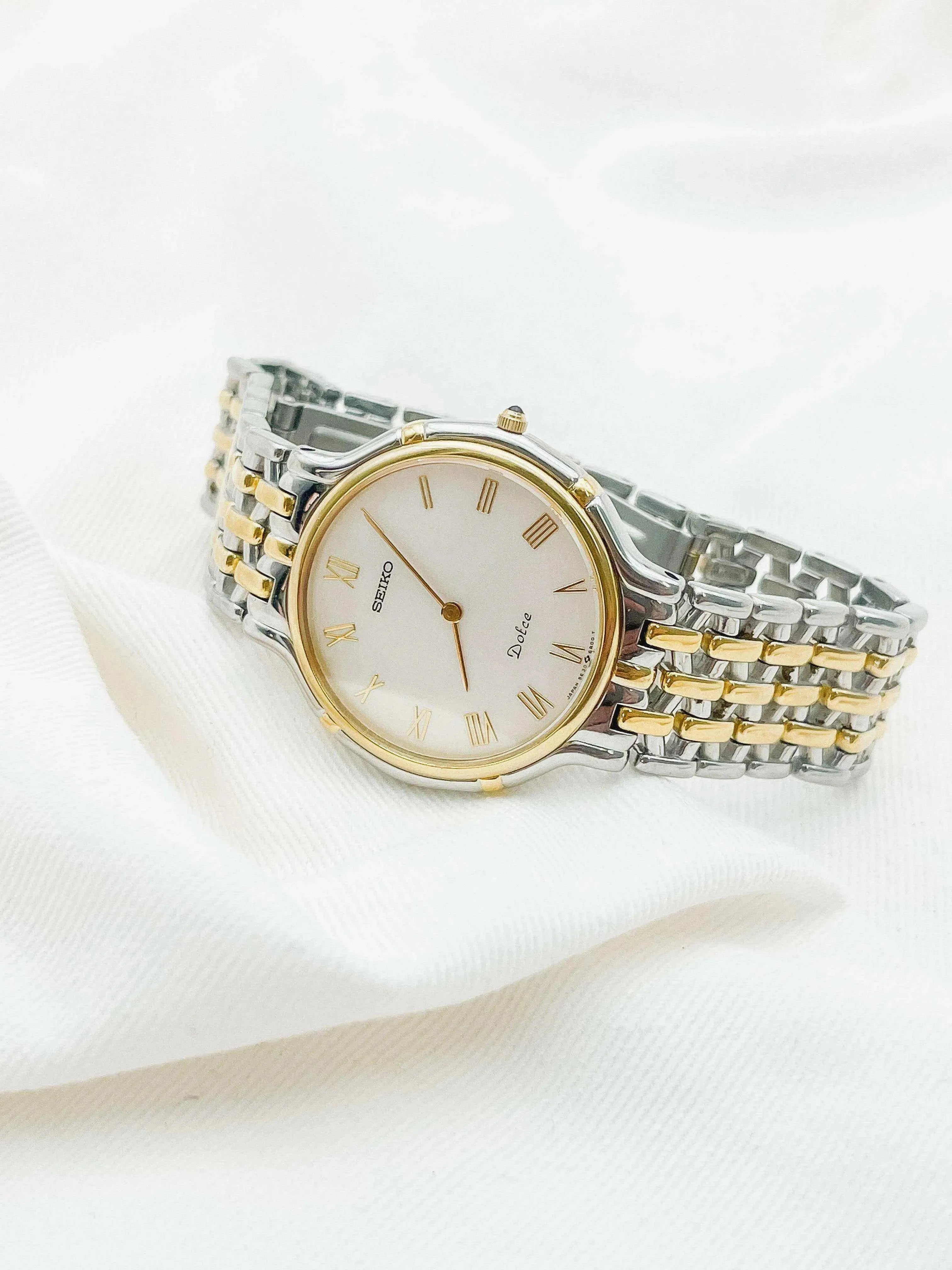 Seiko - Dolce Index Romain Or Acier - 1988 - Atelier Victor Paris - Vintage Watch Shop Dubai