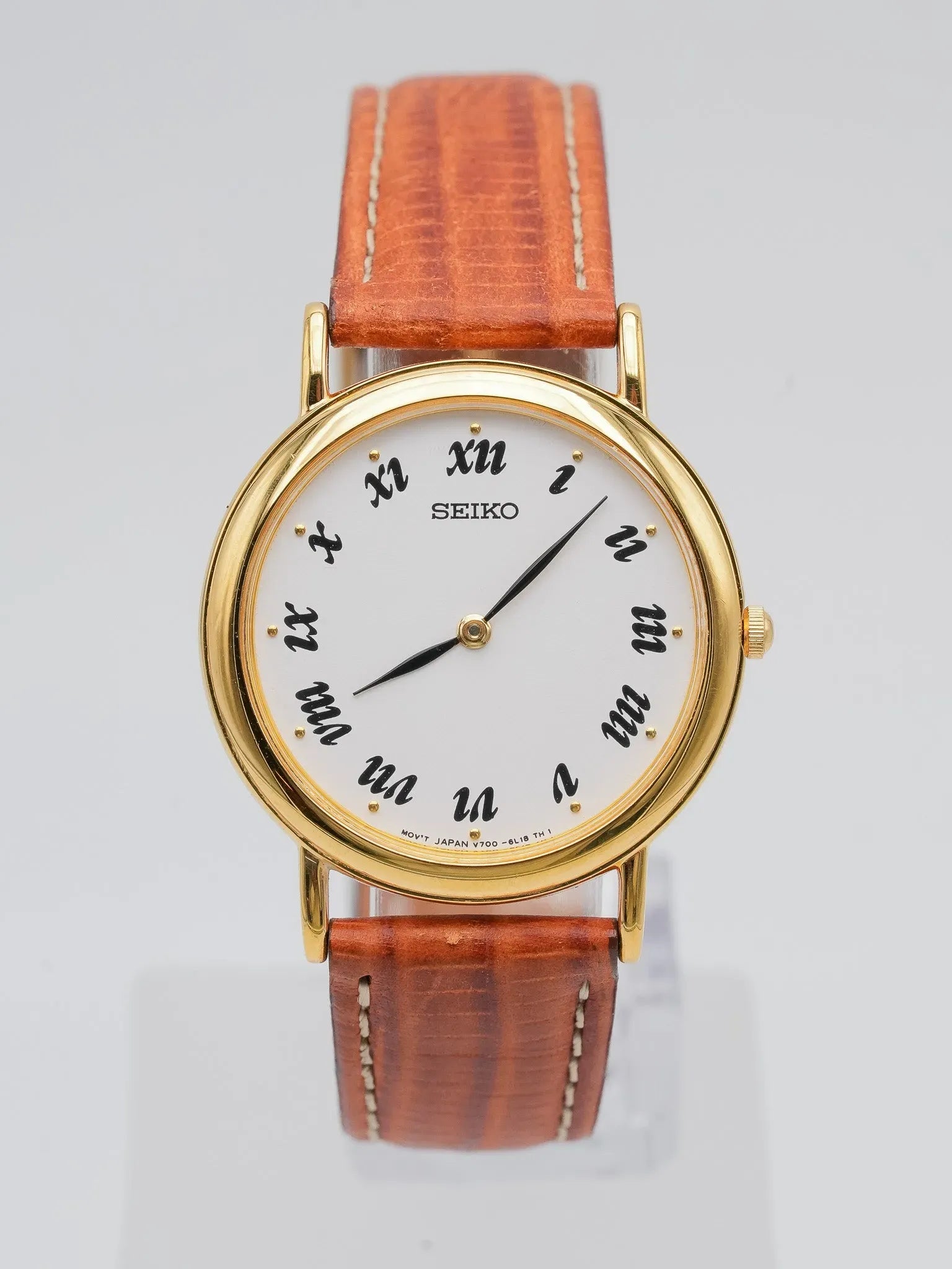Seiko - Doré cadran blanc index romain - NOS - 1990s - Atelier Victor - Vintage  Shop
