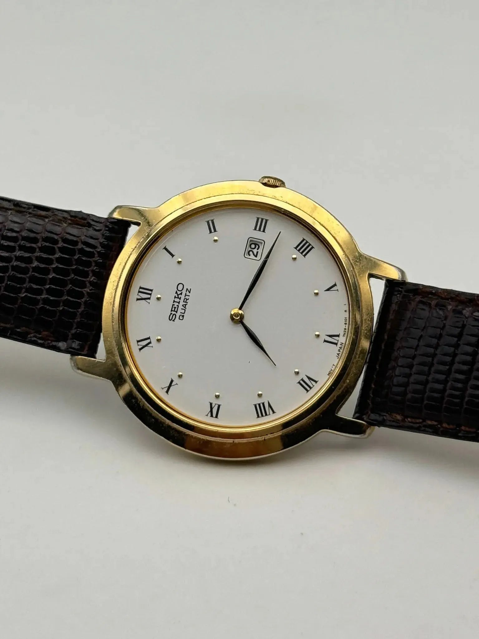 Seiko - Dress Watch Date Plaqué Or Index Romain - 2002 - Atelier Victor Paris - Vintage Watch Shop Dubai