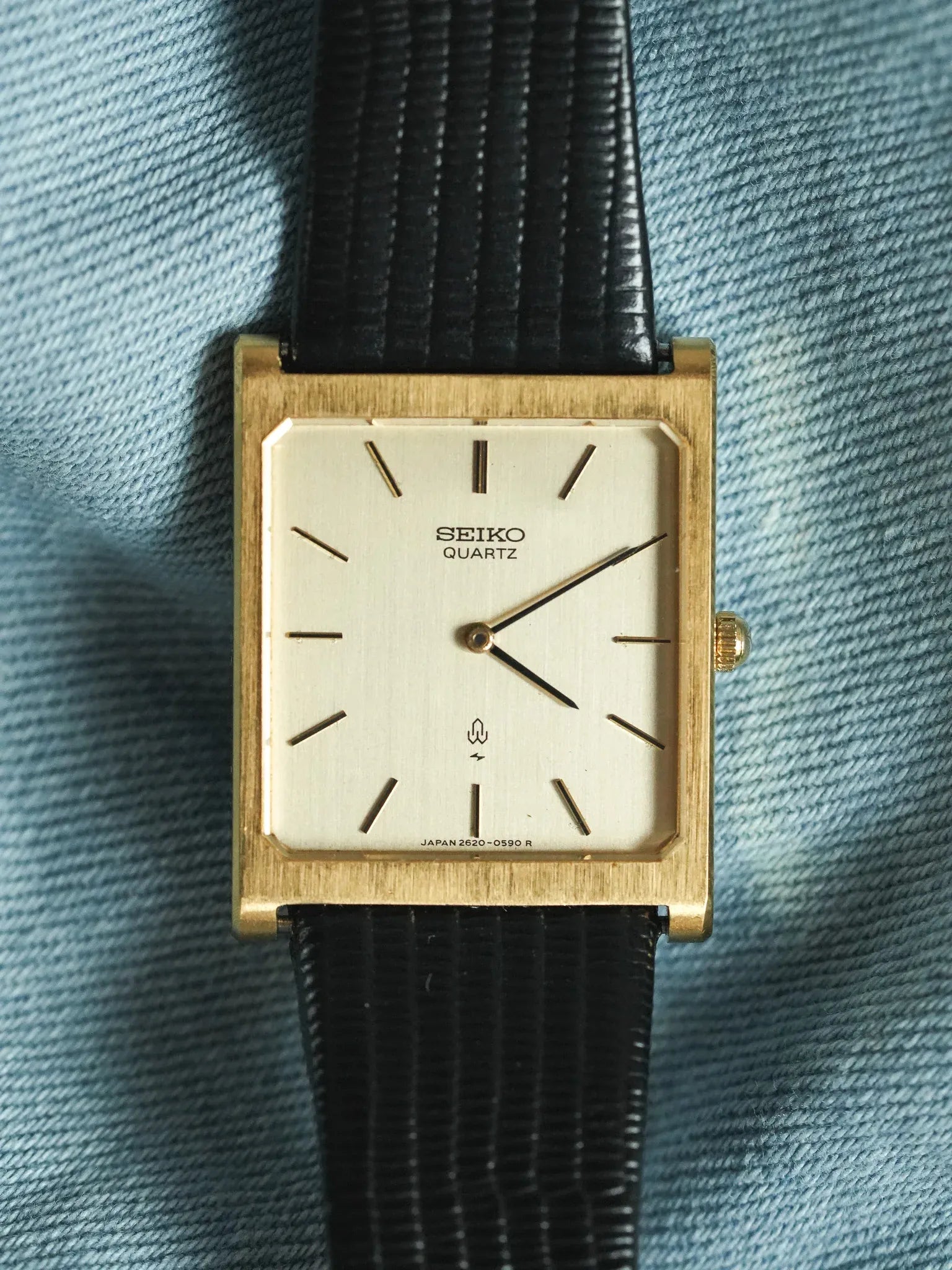 Seiko - Echantillon Tank XL Plaqué or Brossé - 1988 - Atelier Victor