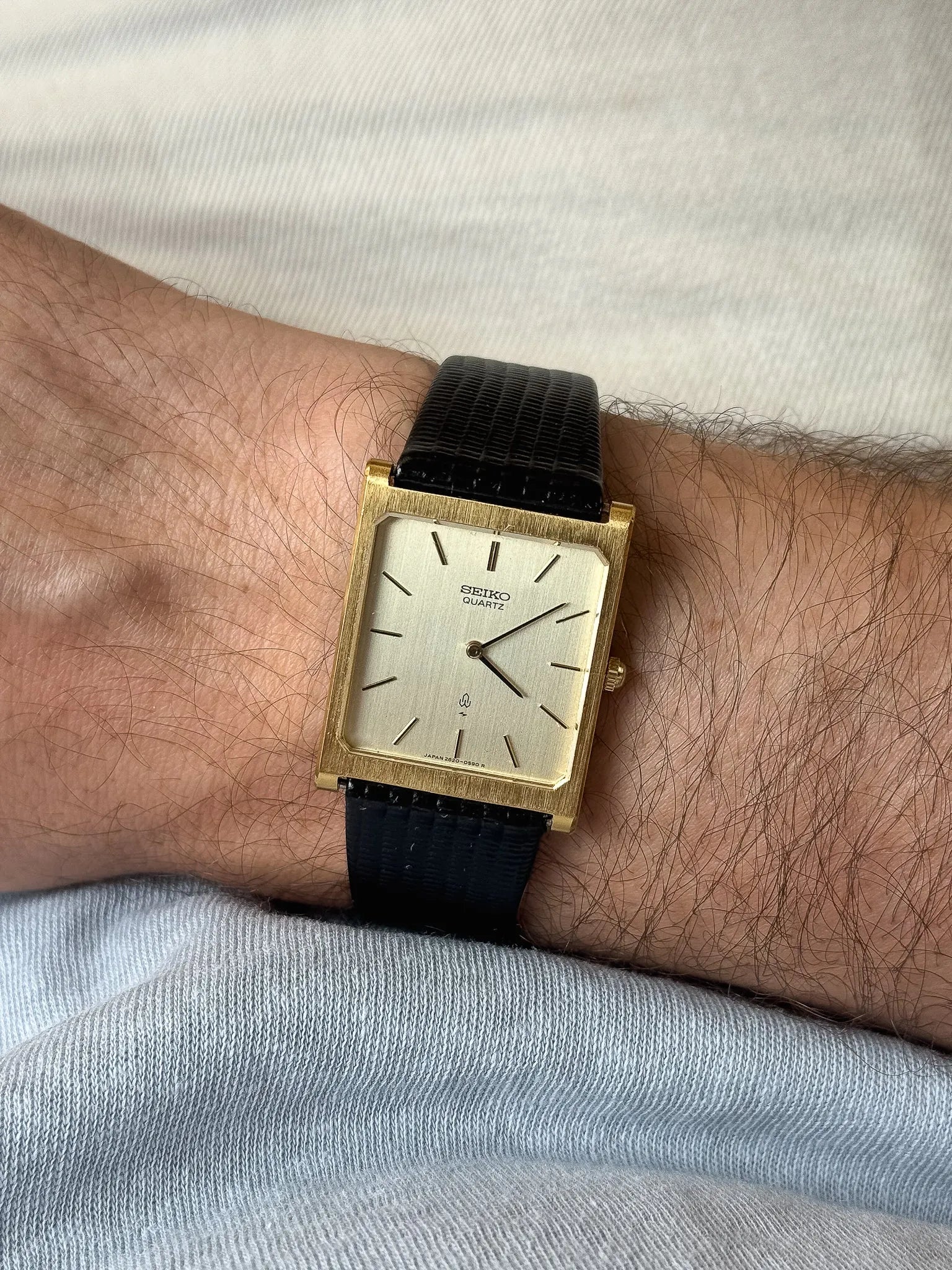 Seiko - Echantillon Tank XL Plaqué or Brossé - 1988 - Atelier Victor