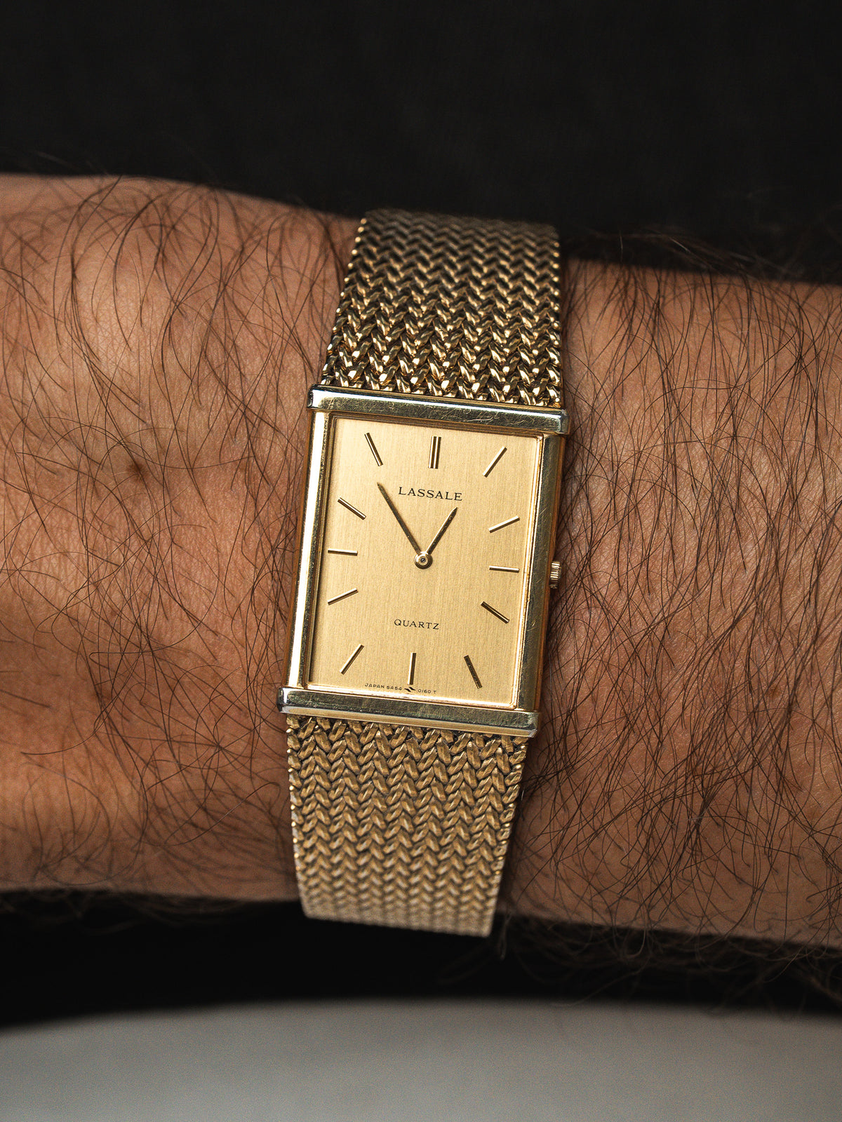 Seiko Lassale 5A54-5149 Tank مطلية بالذهب — فائقة النحافة 4 مم (1984) 