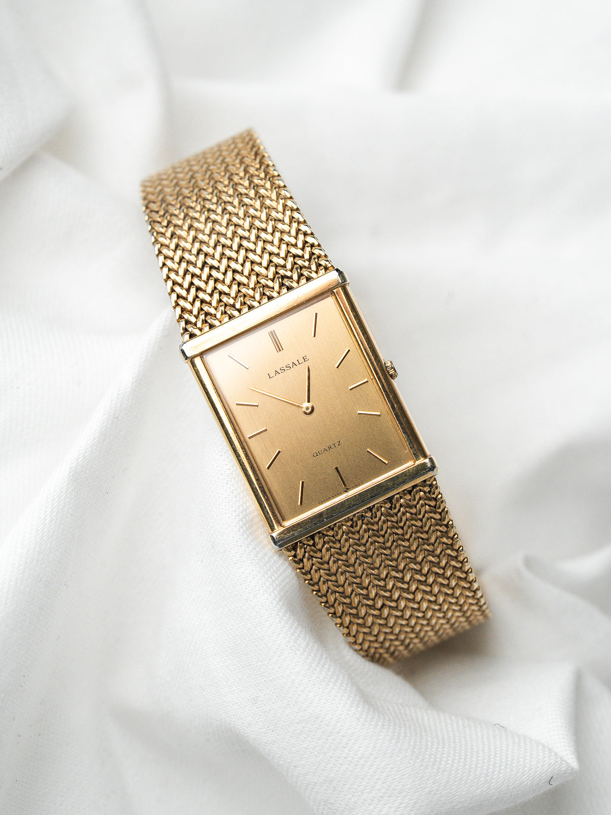 Seiko Lassale 5A54-5149 Uhr Tank vergoldet — ultraflach 4 mm (1984) 
