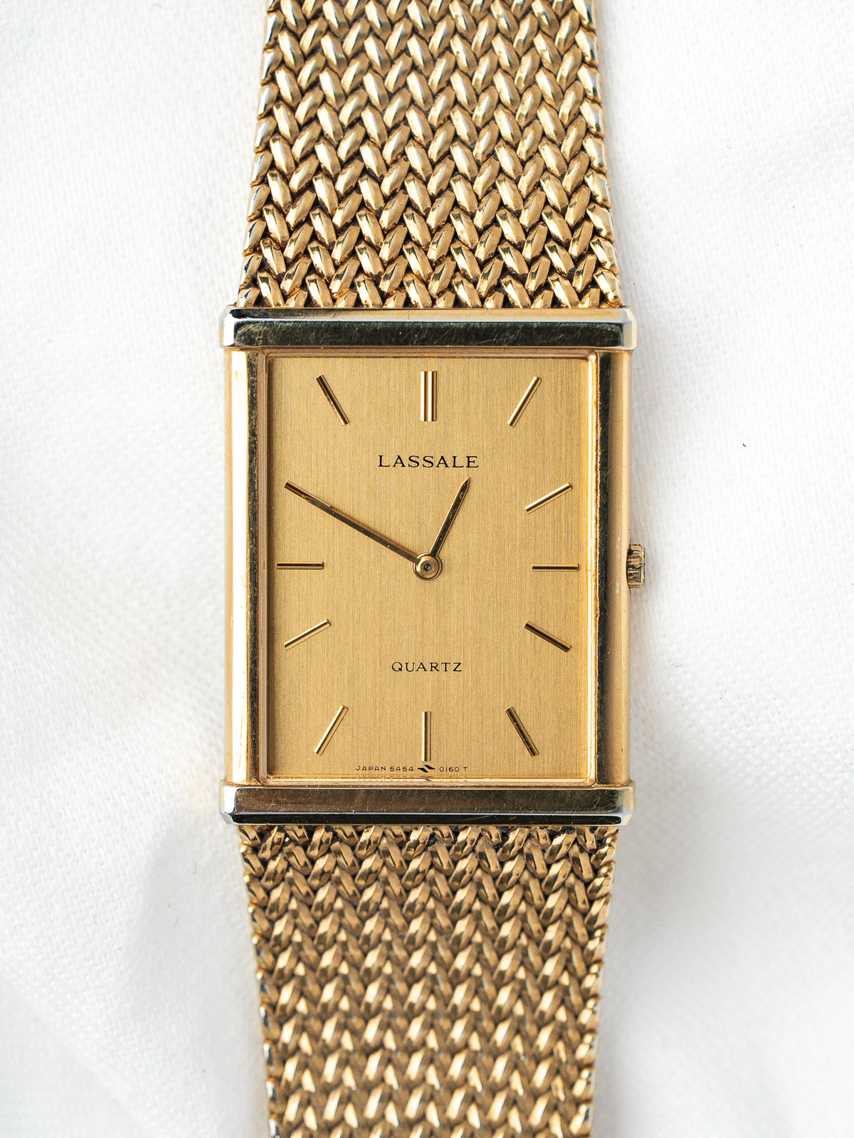 Seiko Lassale 5A54-5149 Tank مطلية بالذهب — فائقة النحافة 4 مم (1984) 