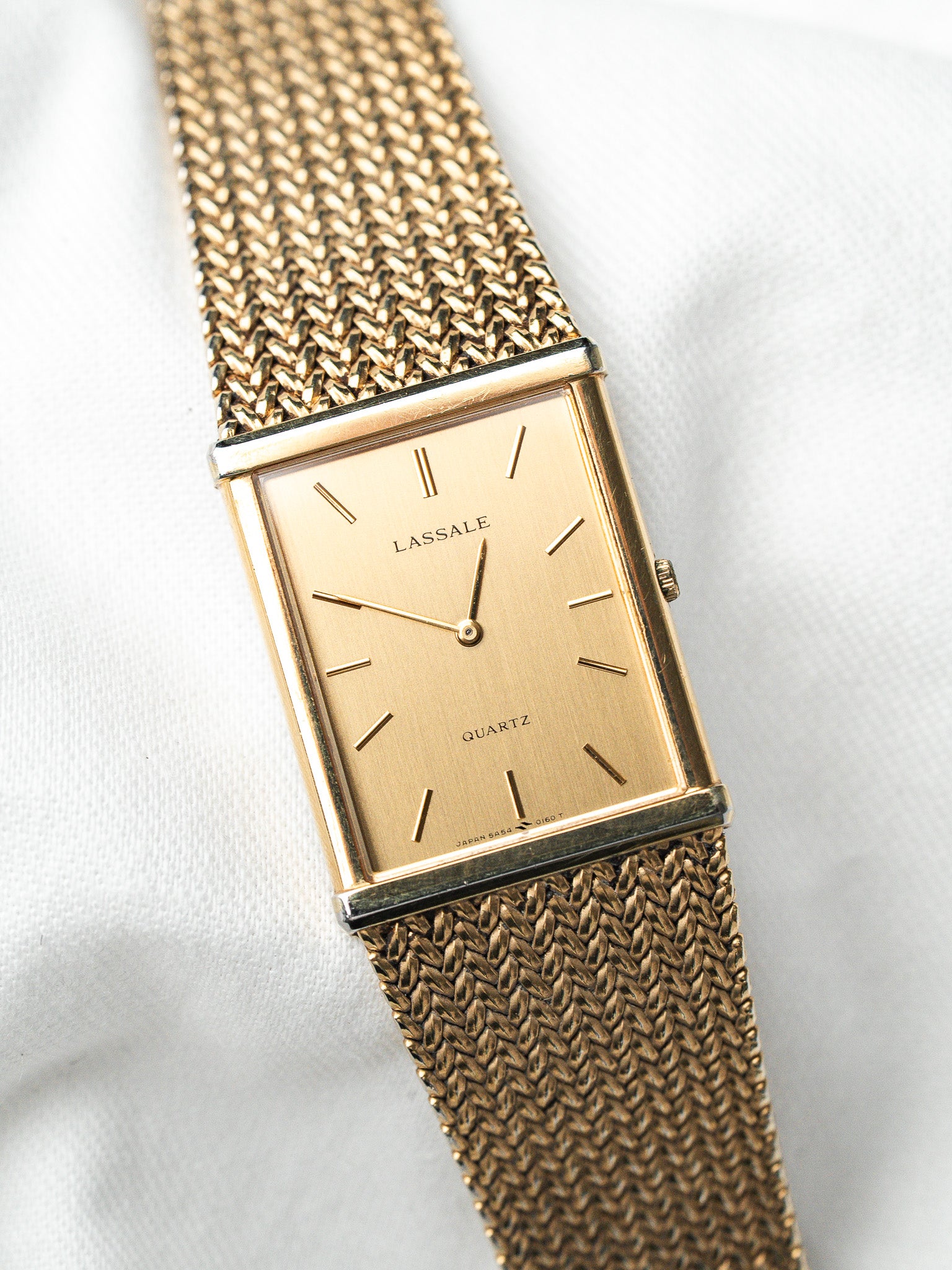 Seiko Lassale 5A54-5149 Uhr Tank vergoldet — ultraflach 4 mm (1984) 