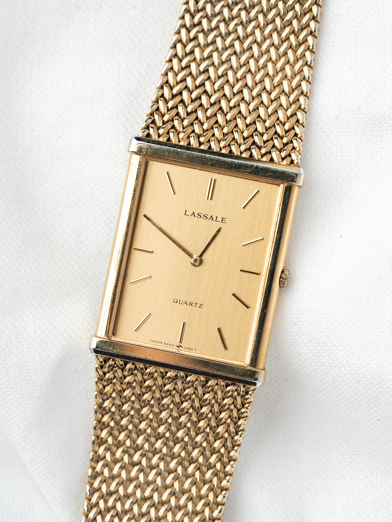 Seiko Lassale 5A54-5149 Uhr Tank vergoldet — ultraflach 4 mm (1984) 