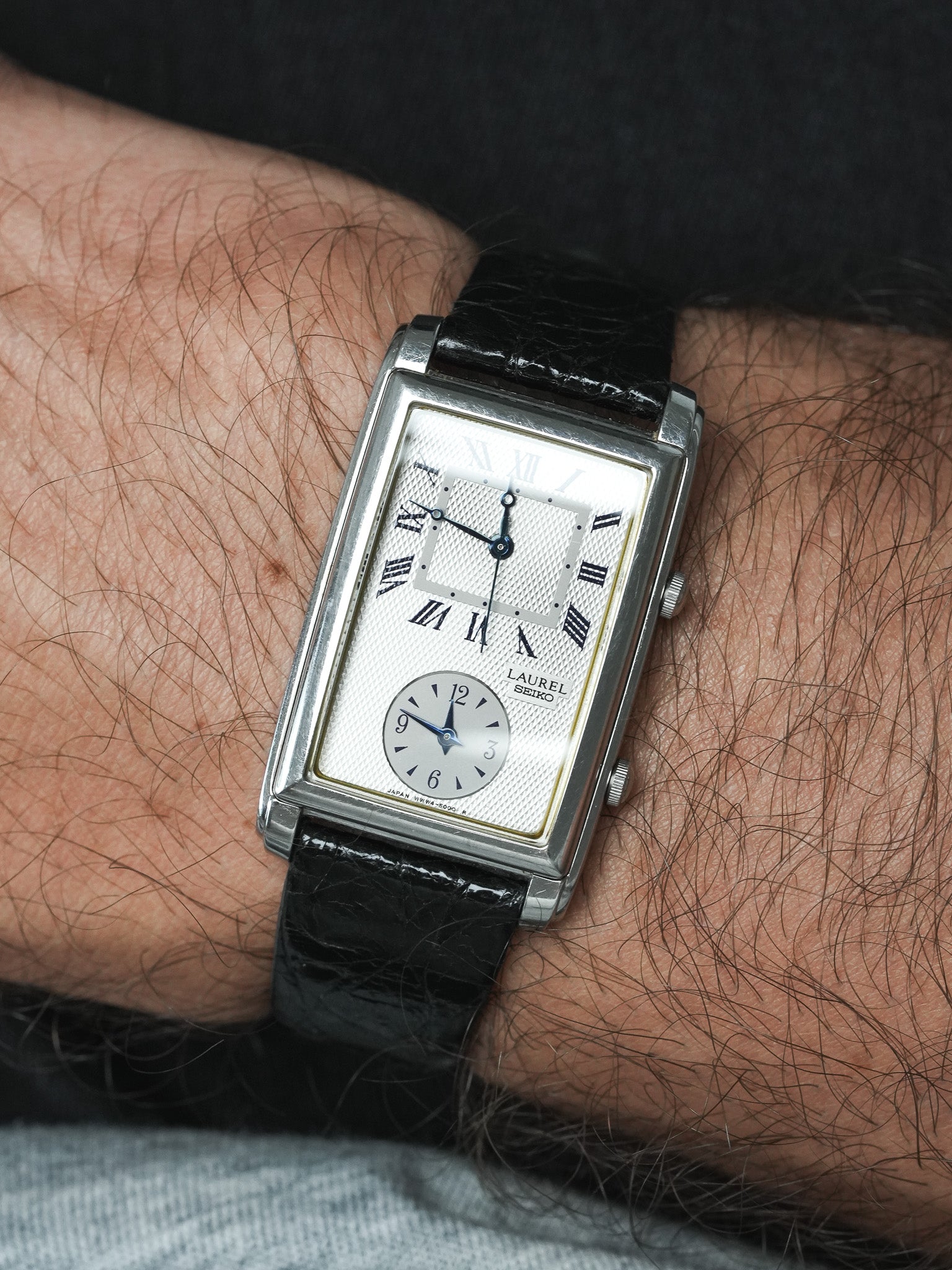 Seiko - Laurel Tank "阶梯式表壳" 钢 两个机芯 - 1996 