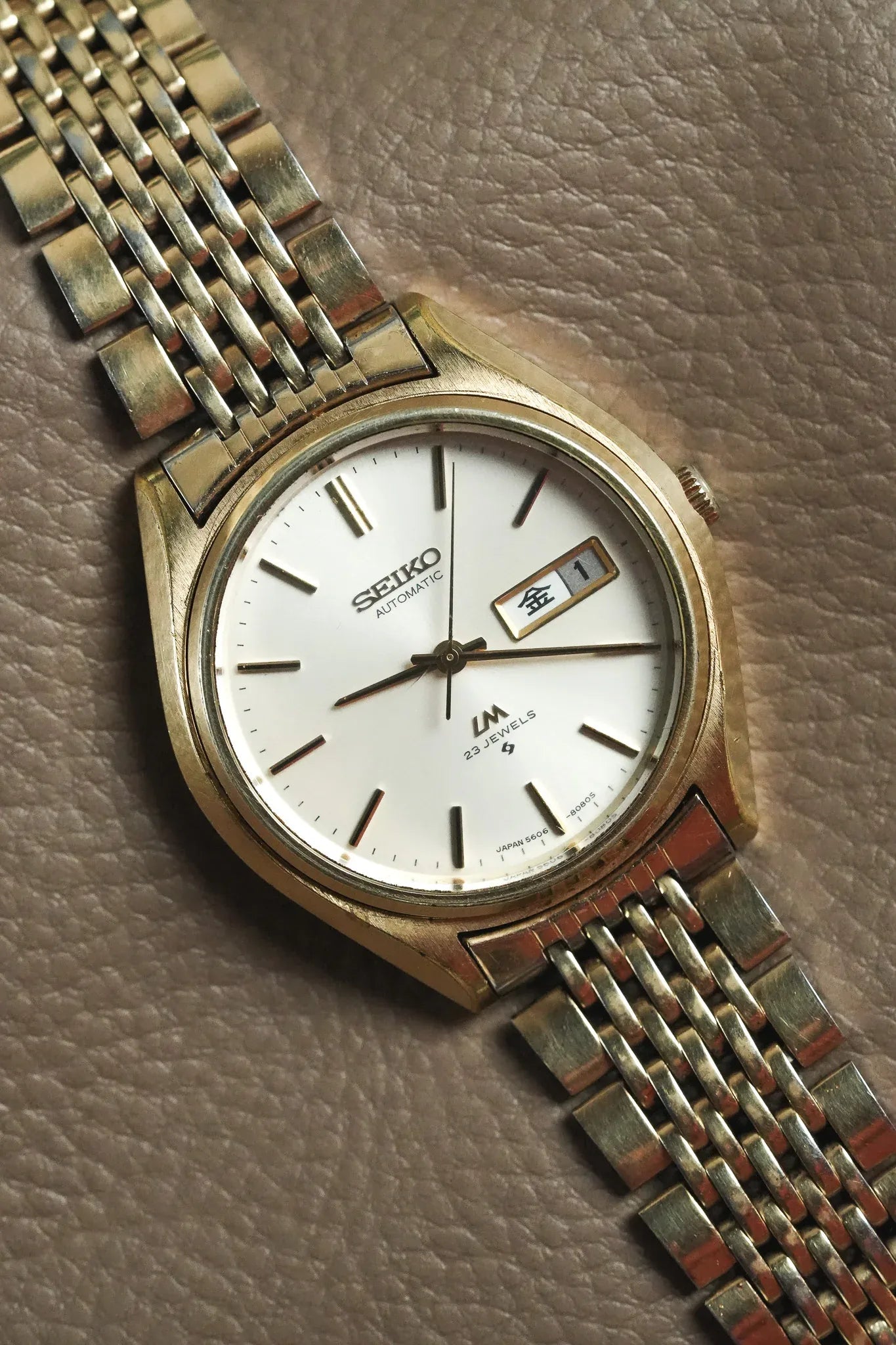 Seiko - Lord matic Daydate Kanji Plaqué or grain de riz - 1975 - Atelier Victor - Vintage  Shop