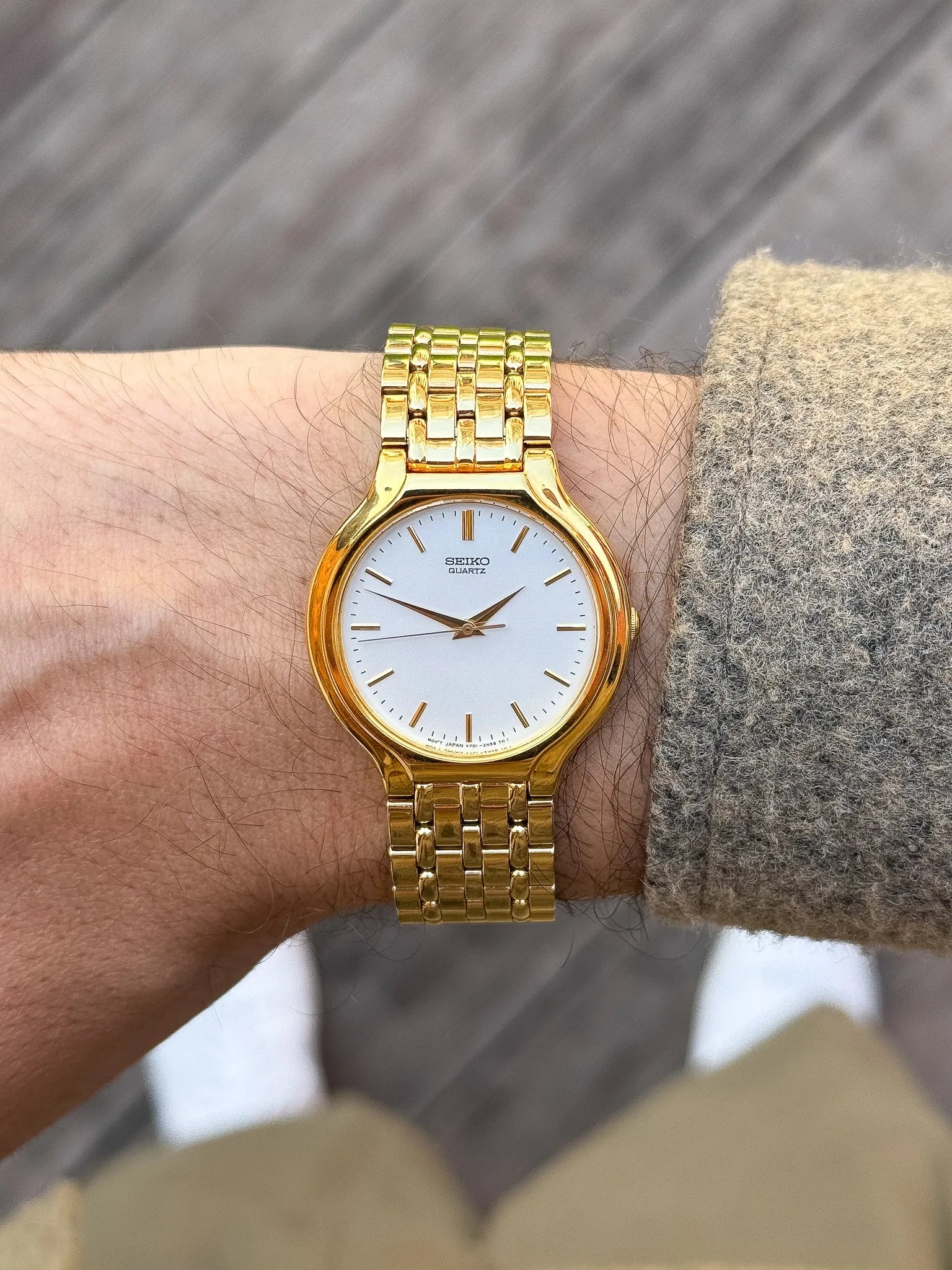 Seiko - Maille Or Cadran Blanc - 1995 - Atelier Victor - Vintage  Shop