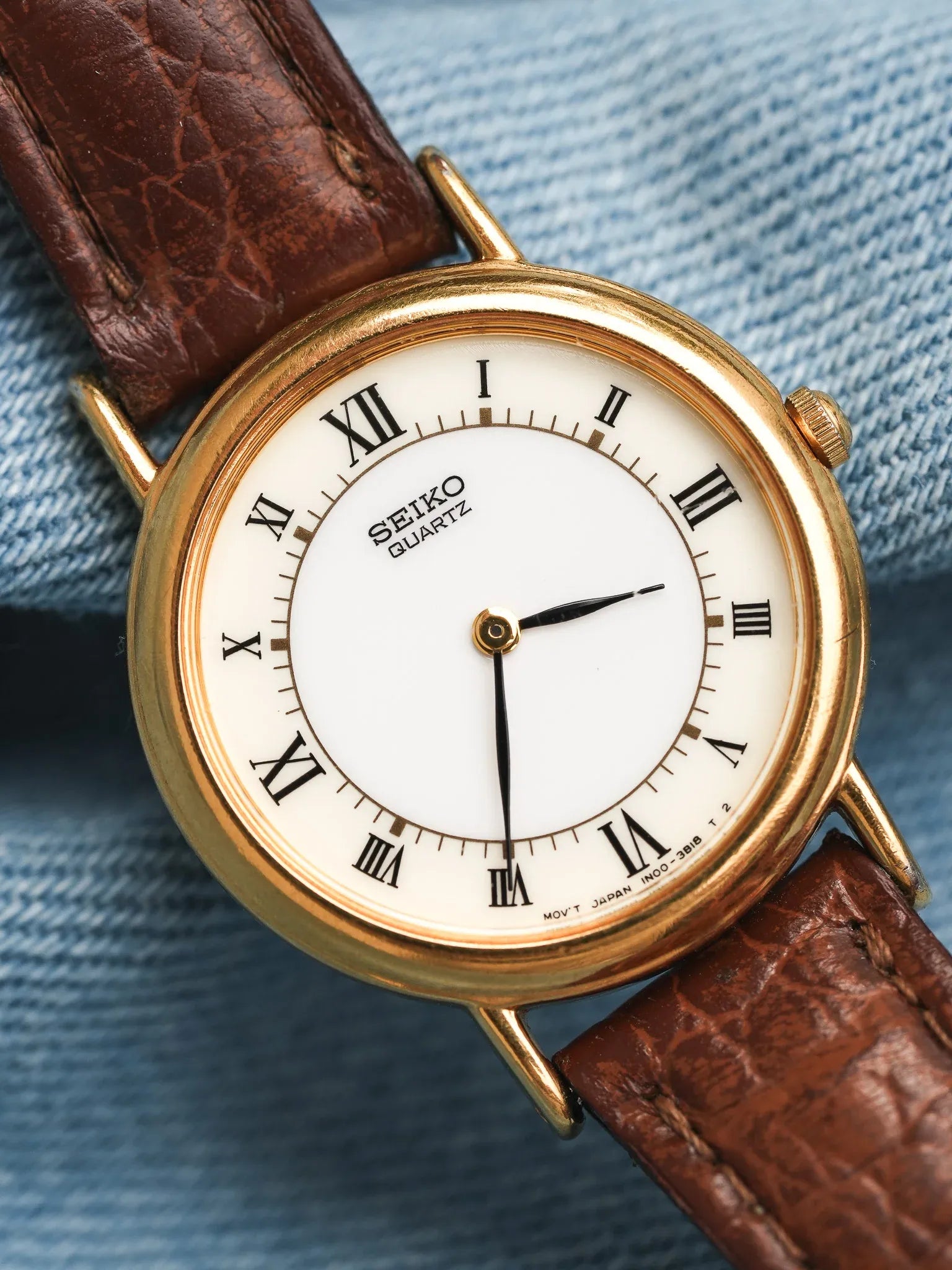 Seiko - Mini Dress Watch Creme Blanc Romain - 1995 - Atelier Victor - Vintage  Shop