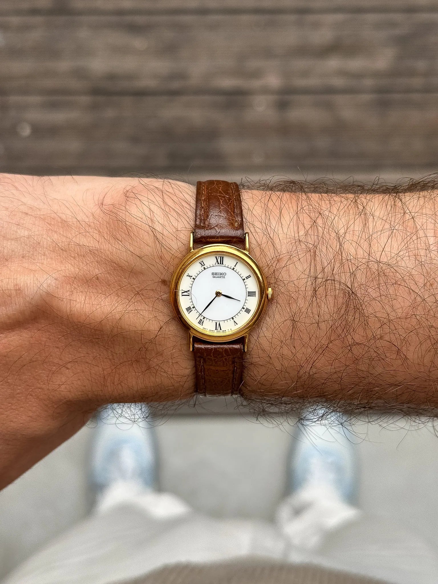 Seiko - Mini Dress Watch Creme Blanc Romain - 1995 - Atelier Victor - Vintage  Shop