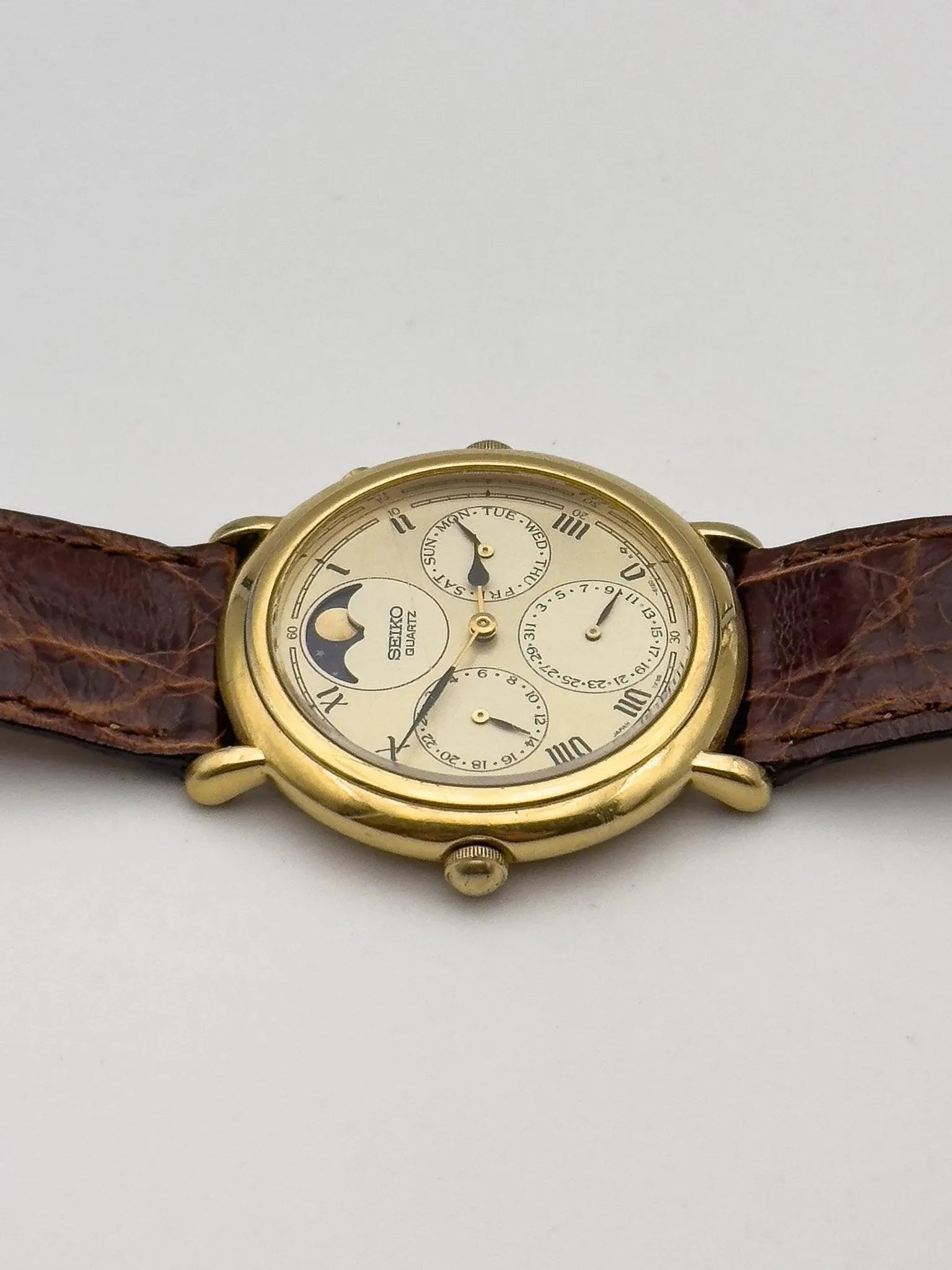 Seiko - Moonphase Triple Calendar Gold - 1988 - Atelier Victor Paris - Vintage Watch Shop Dubai
