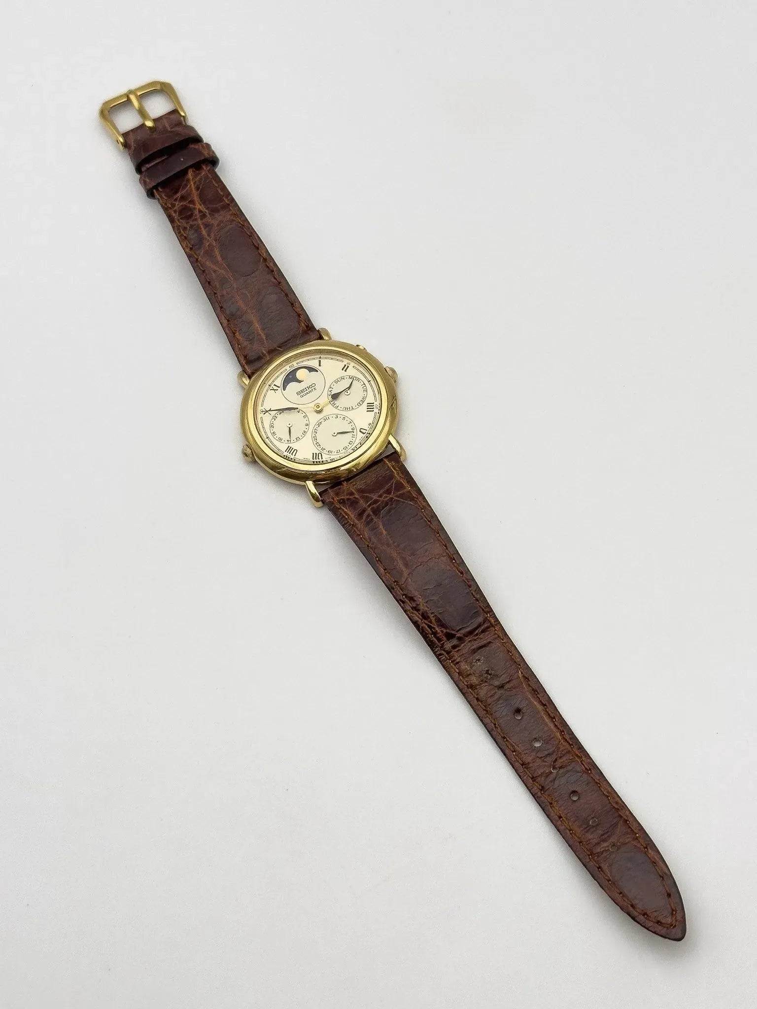 Seiko - Moonphase Triple Calendar Gold - 1988 - Atelier Victor Paris - Vintage Watch Shop Dubai